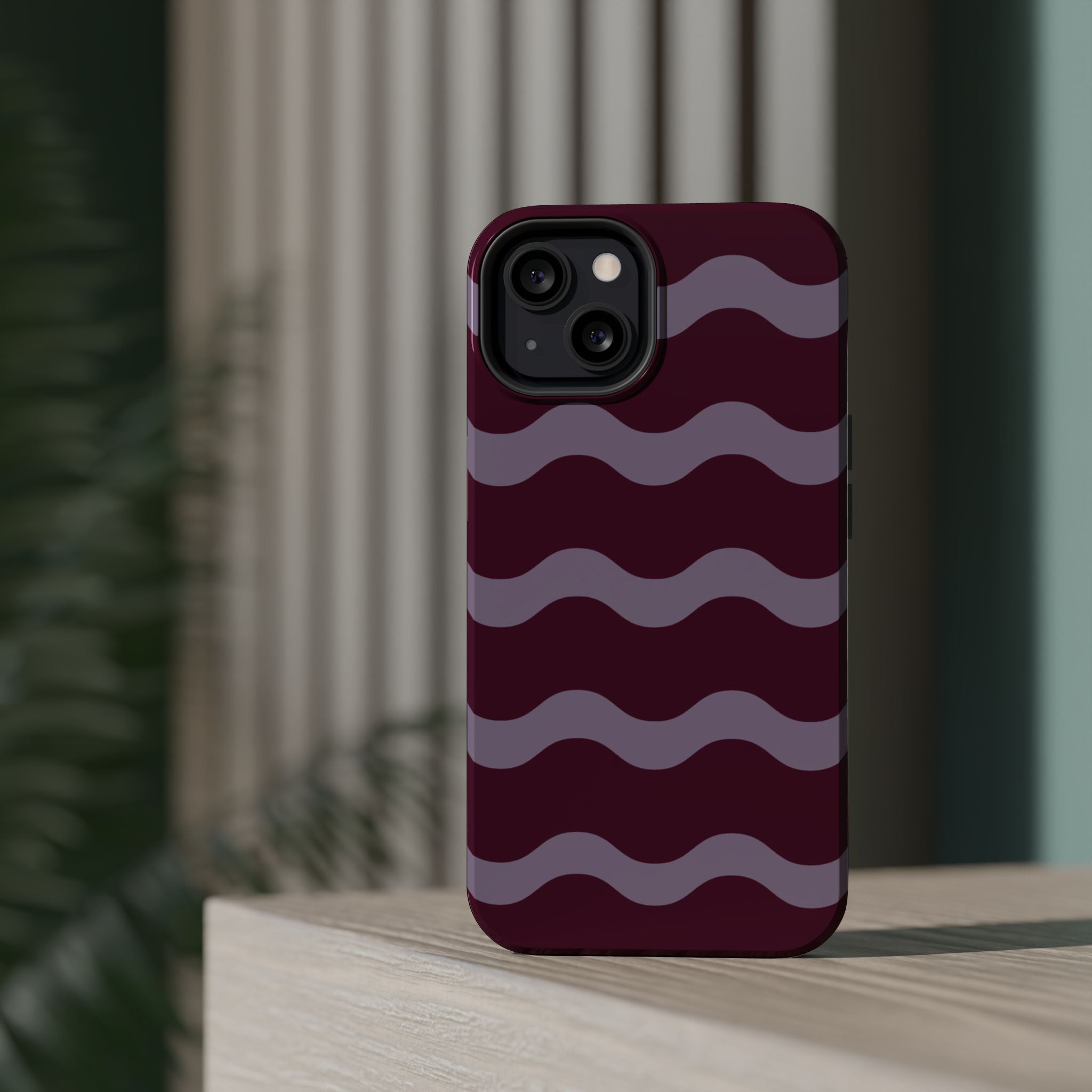 Burgundy Wave Pattern VOXY— Magnetic Impact-Resistant