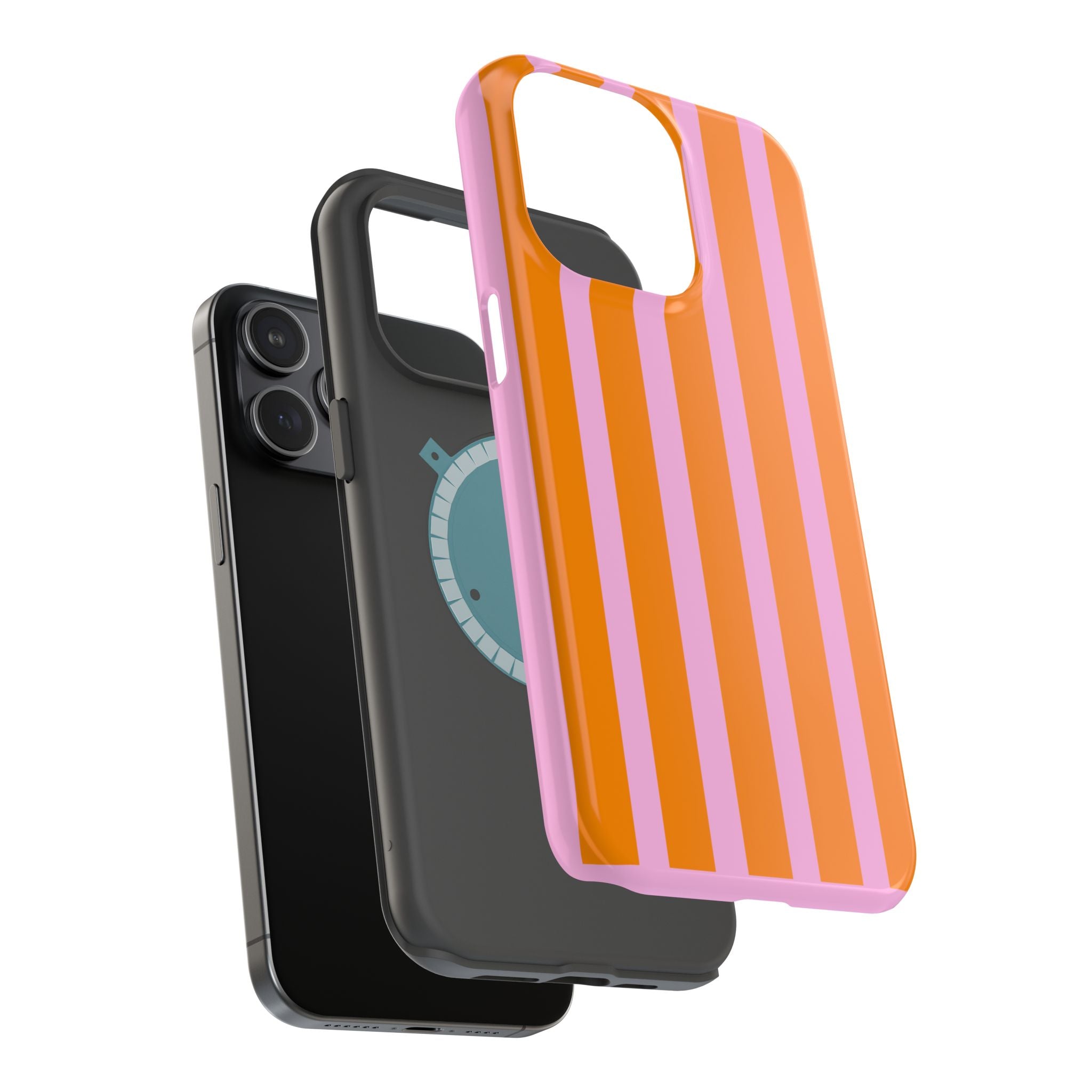Orange & Pink Bold Stripe VOXY - Magnetic Impact-Resistant