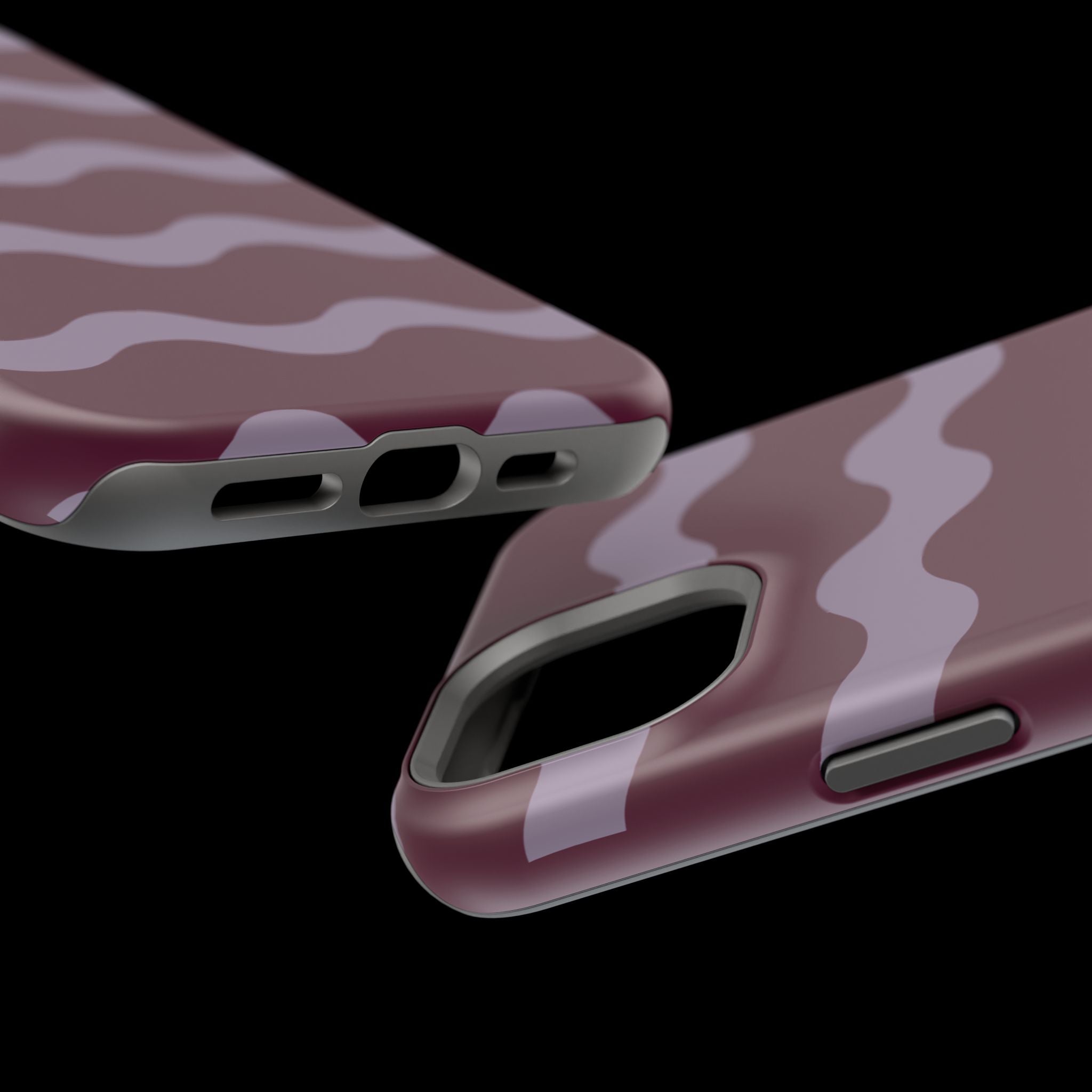 Burgundy Wave Pattern VOXY— Magnetic Impact-Resistant