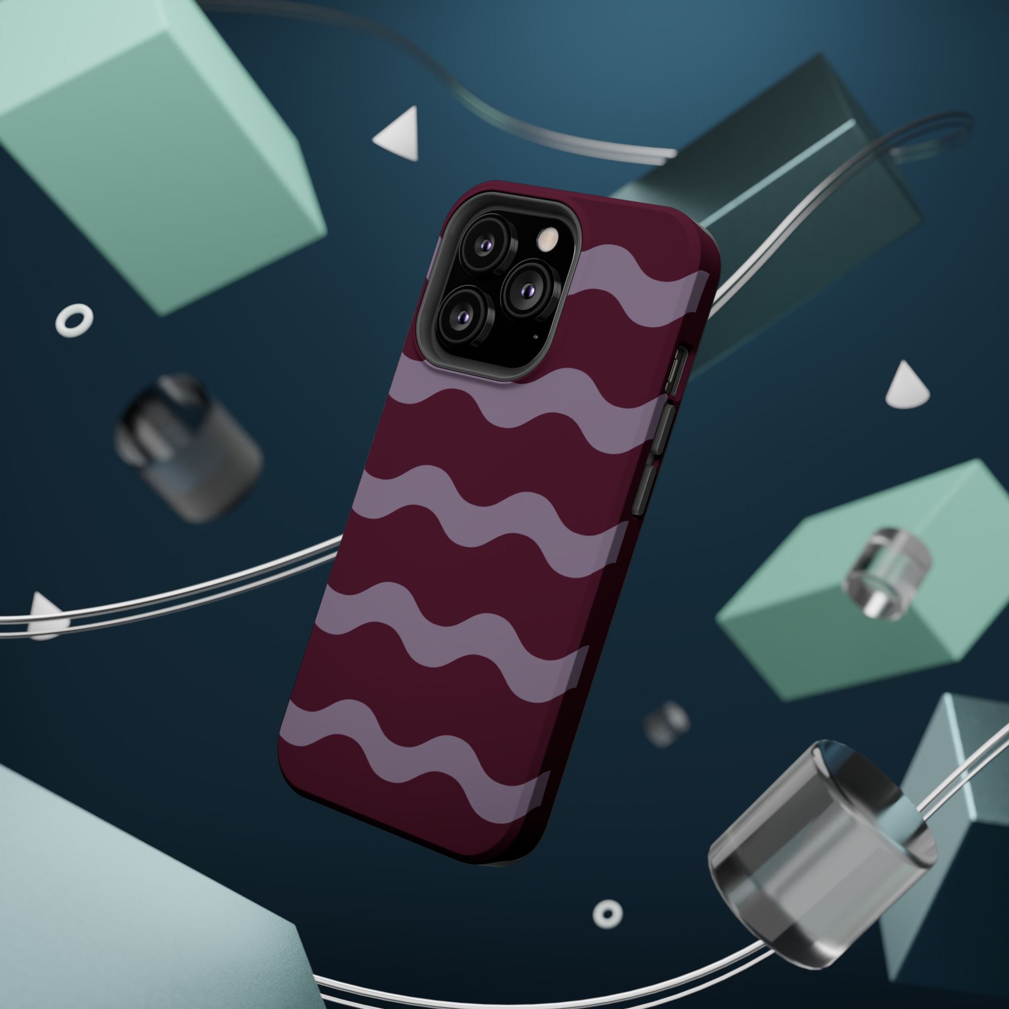 Burgundy Wave Pattern VOXY— Magnetic Impact-Resistant