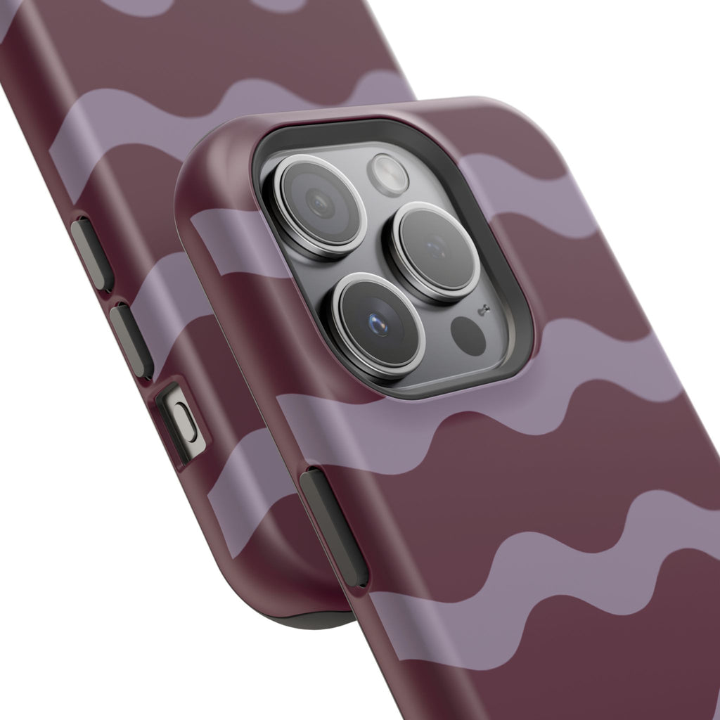 Burgundy Wave Pattern VOXY— Magnetic Impact-Resistant
