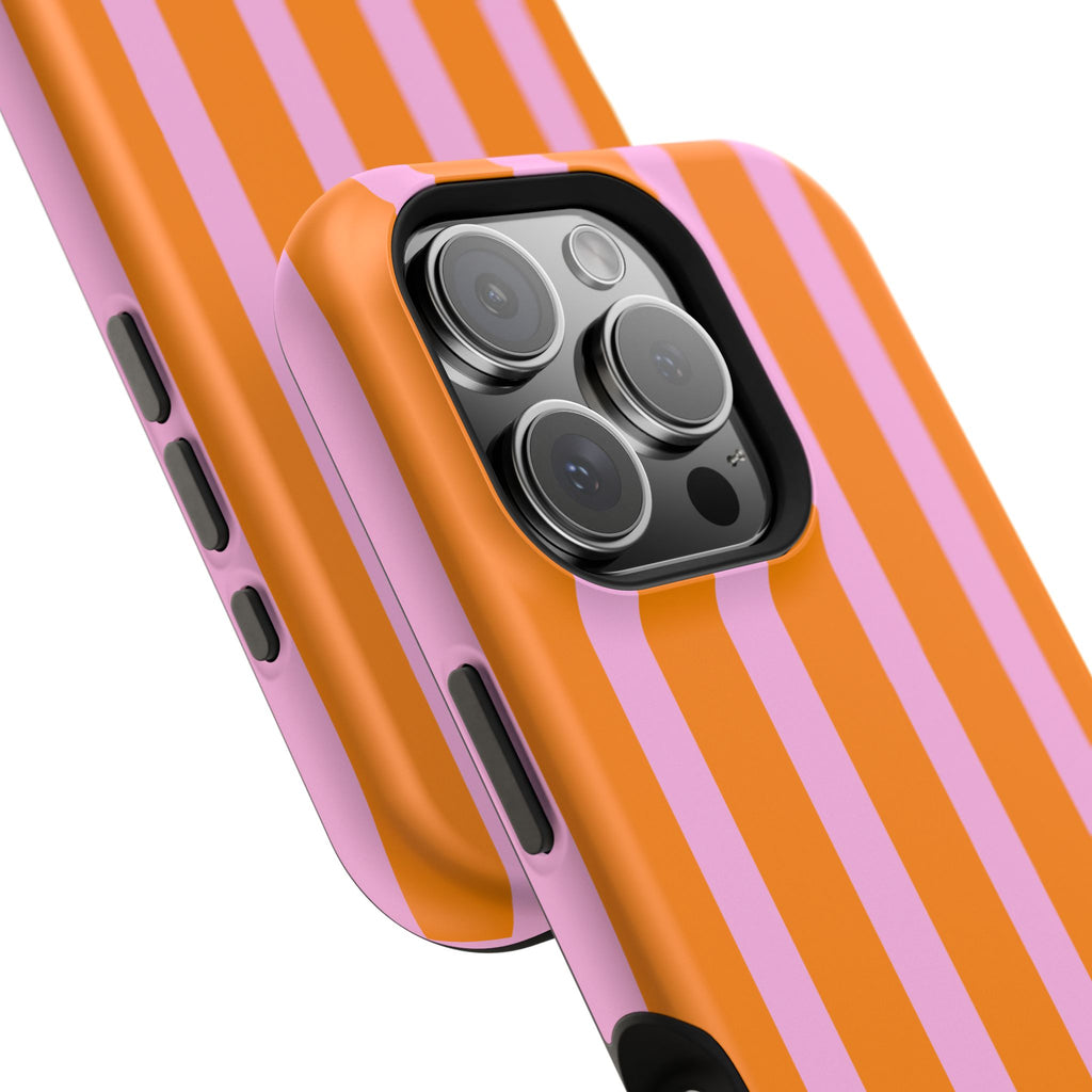 Orange & Pink Bold Stripe VOXY - Magnetic Impact-Resistant