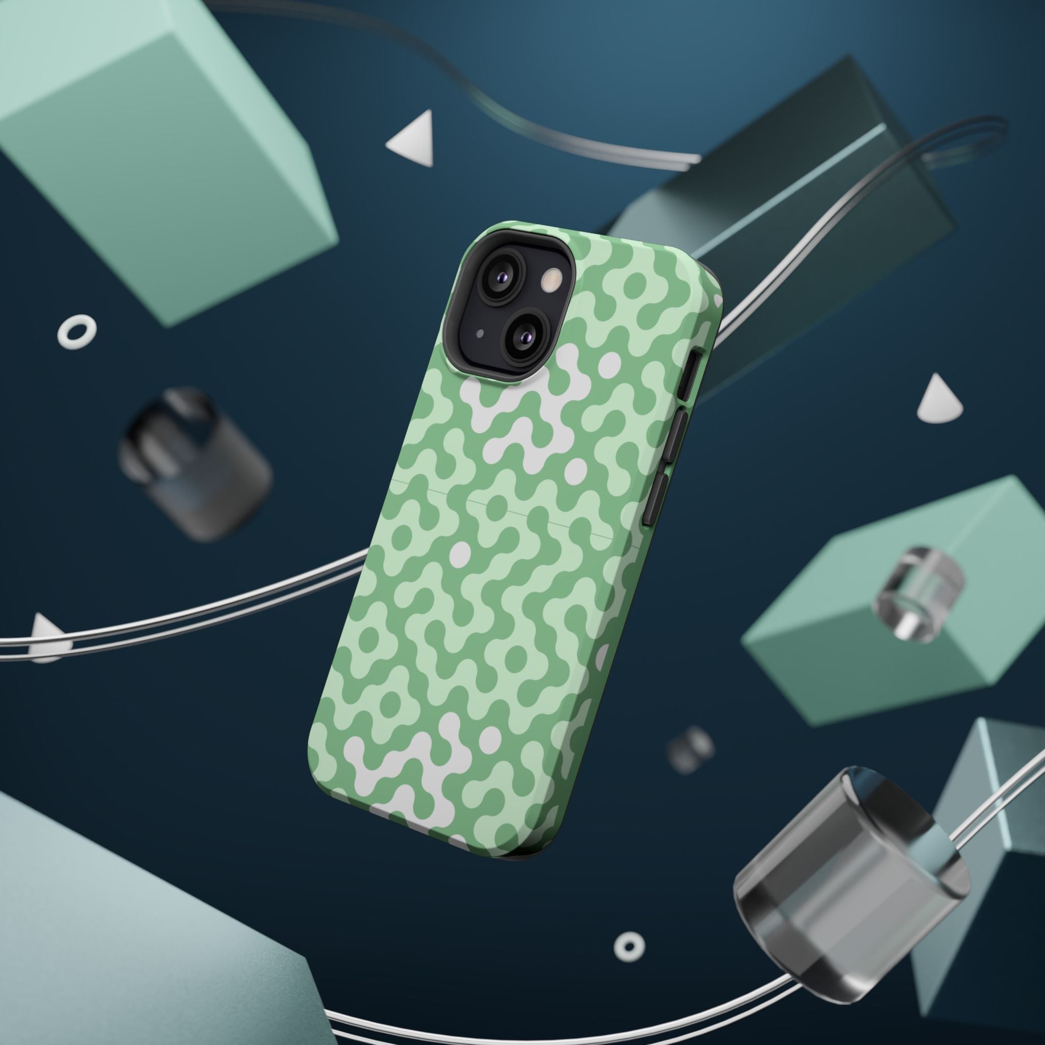 Mint Abstract Camouflage VOXY— Magnetic Impact-Resistant