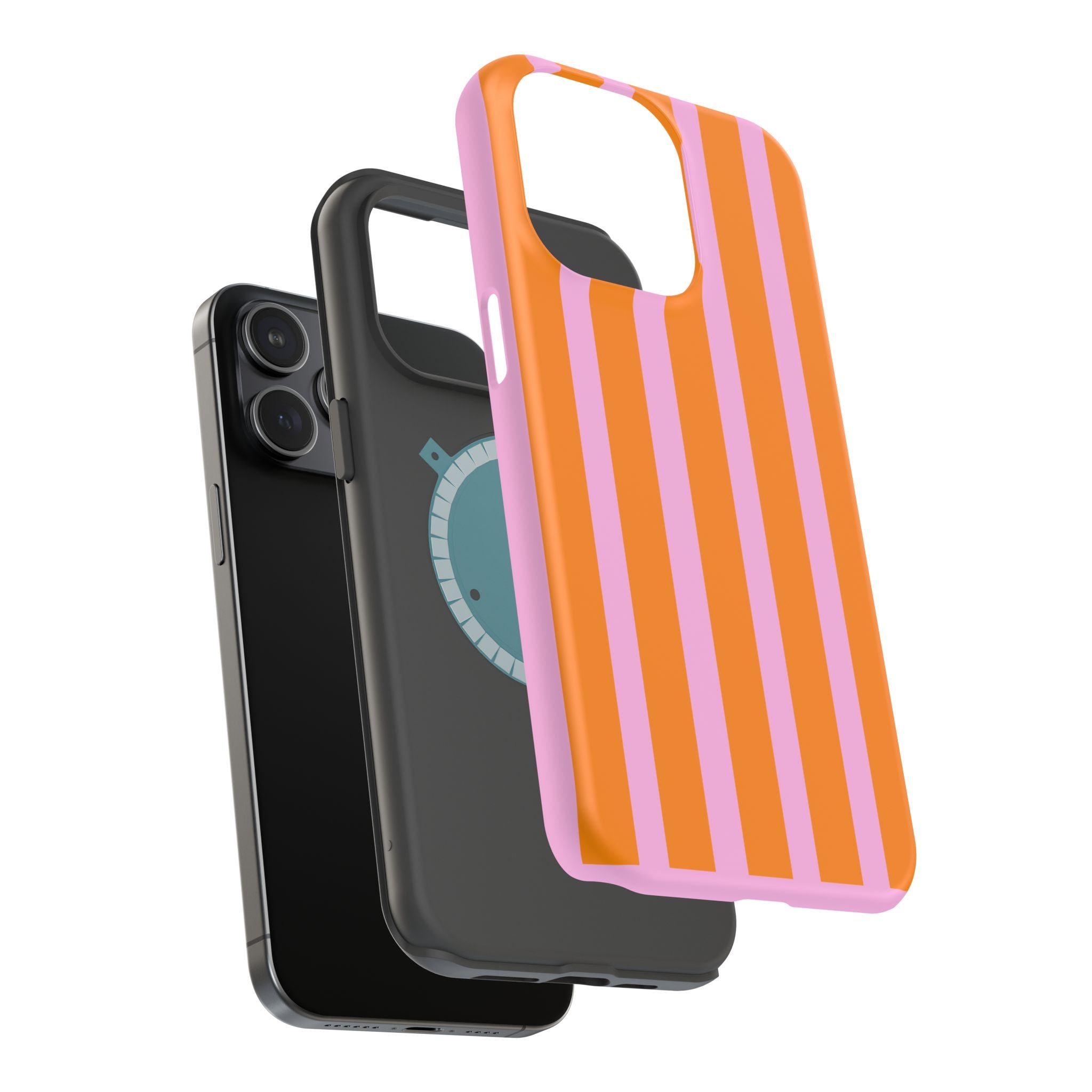 Orange & Pink Bold Stripe VOXY - Magnetic Impact-Resistant