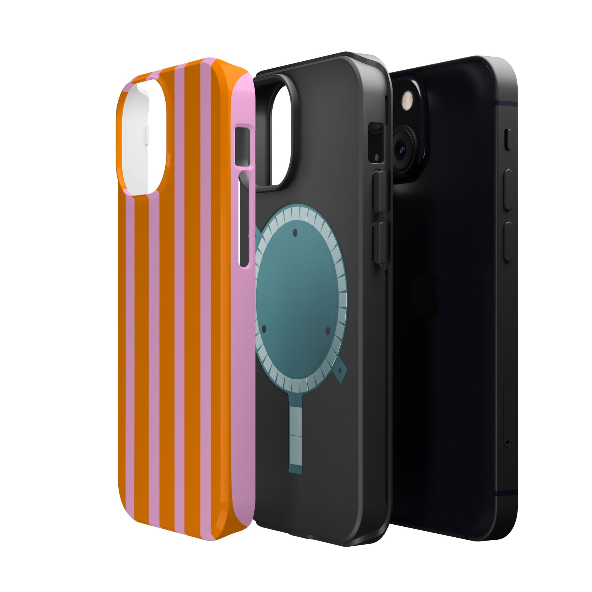 Orange & Pink Bold Stripe VOXY - Magnetic Impact-Resistant