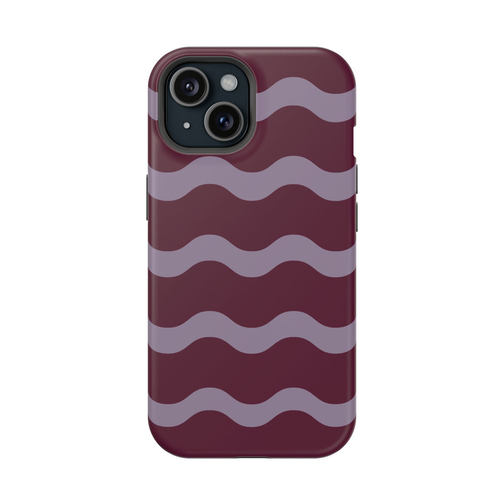 Burgundy Wave Pattern VOXY— Magnetic Impact-Resistant