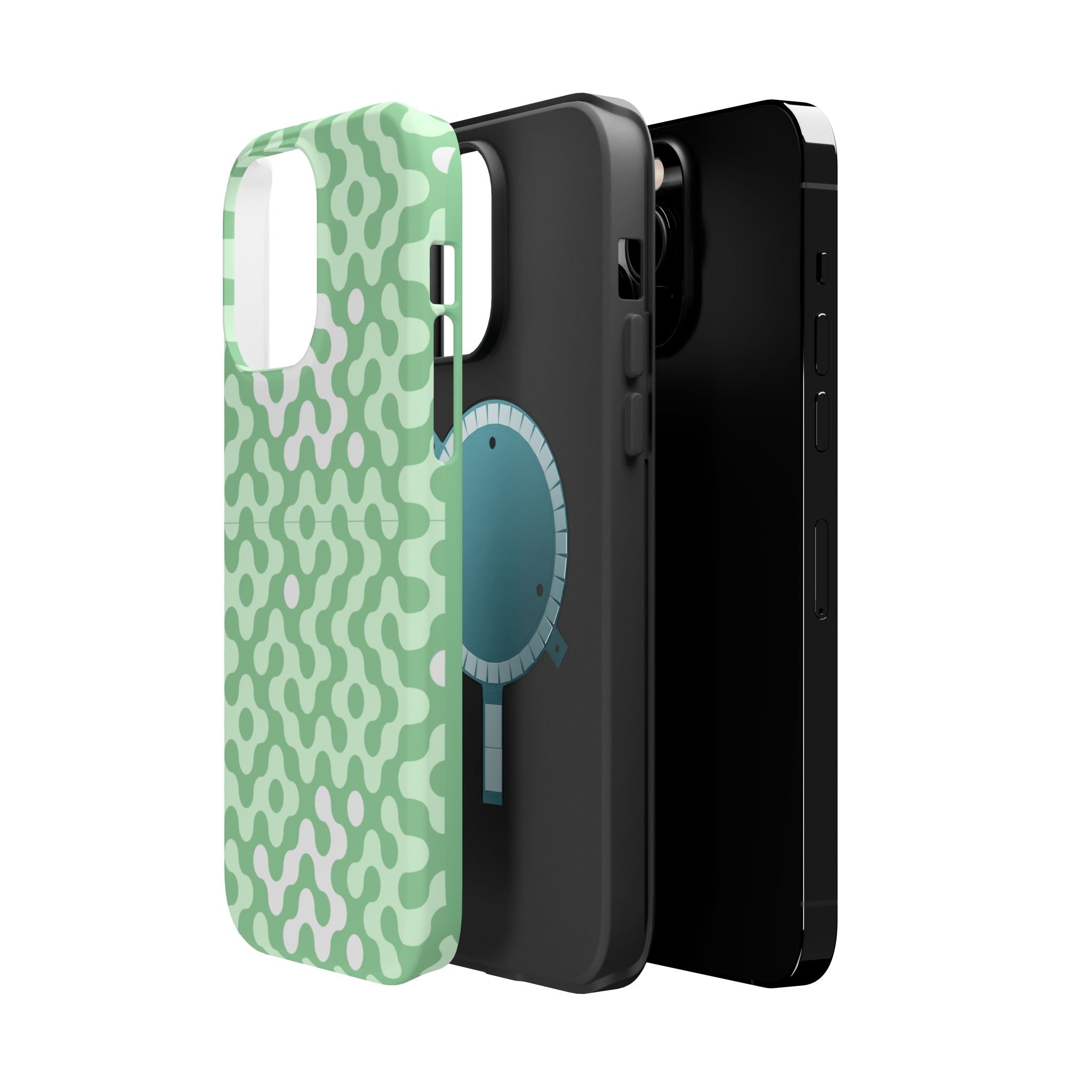 Mint Abstract Camouflage VOXY— Magnetic Impact-Resistant