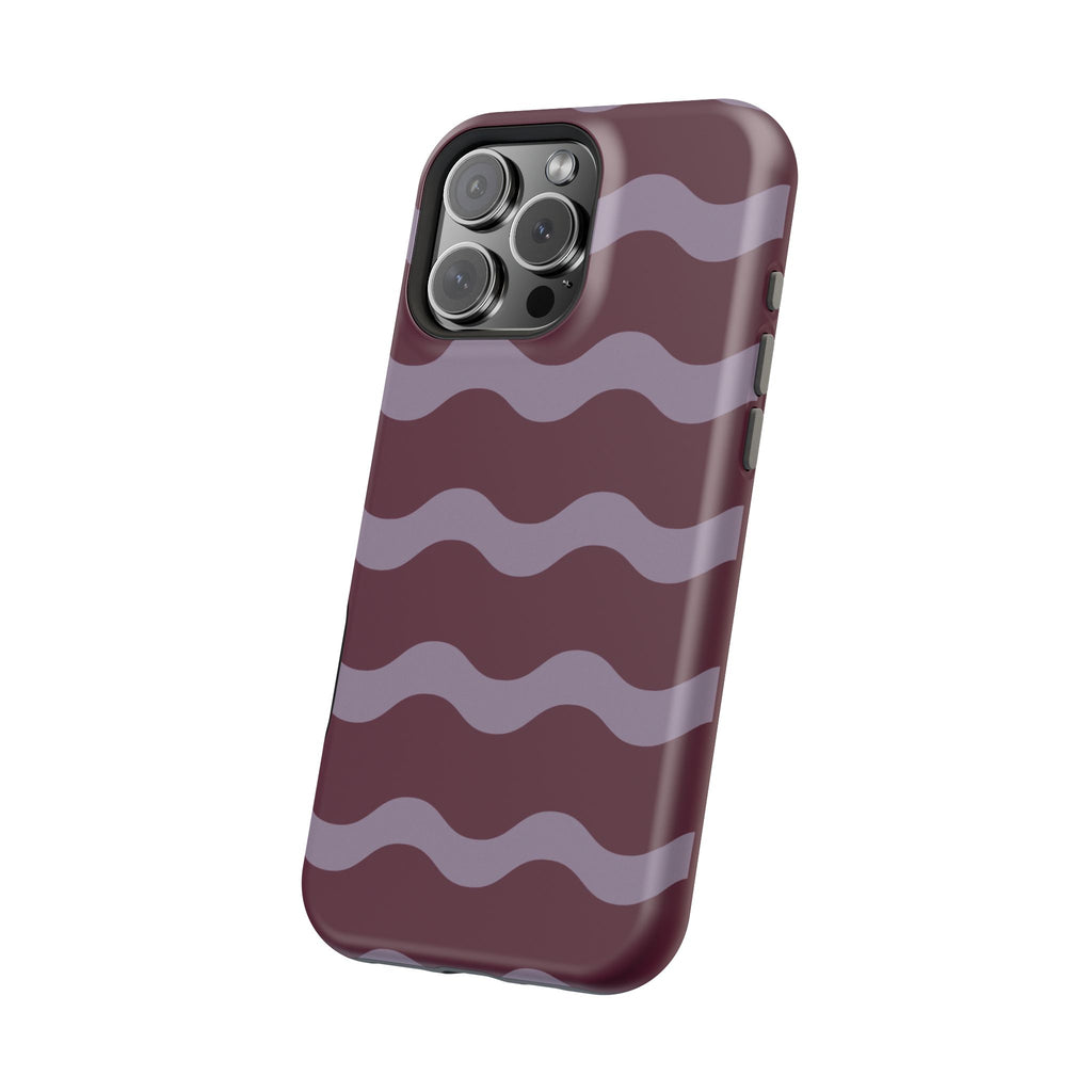 Burgundy Wave Pattern VOXY— Magnetic Impact-Resistant