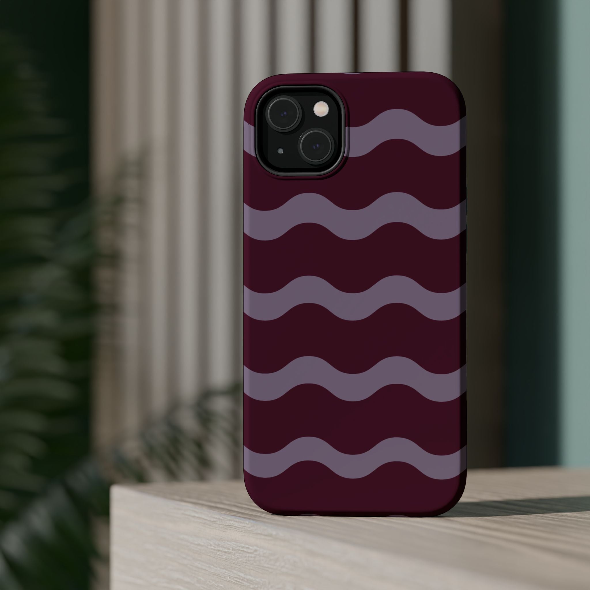 Burgundy Wave Pattern VOXY— Magnetic Impact-Resistant