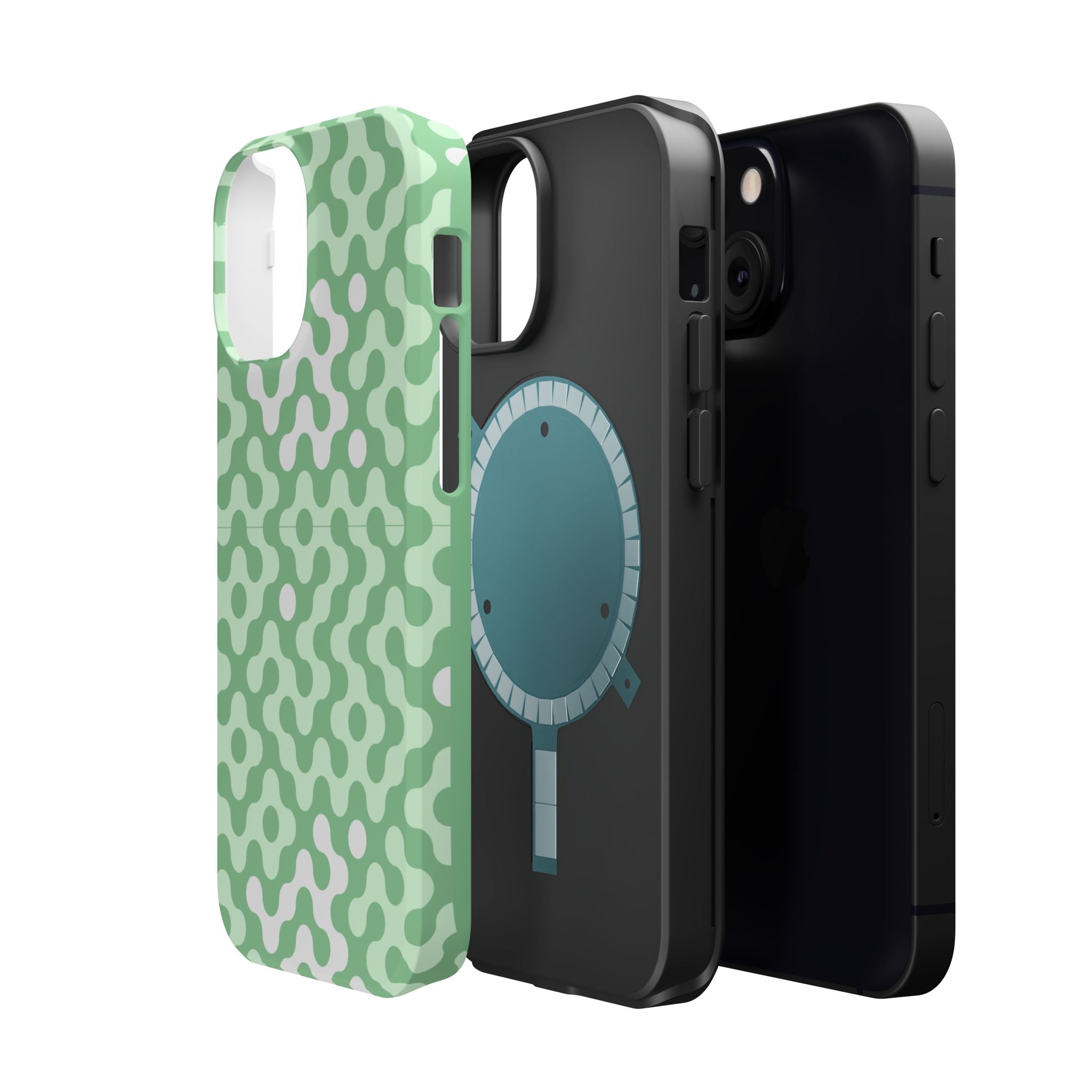 Mint Abstract Camouflage VOXY— Magnetic Impact-Resistant