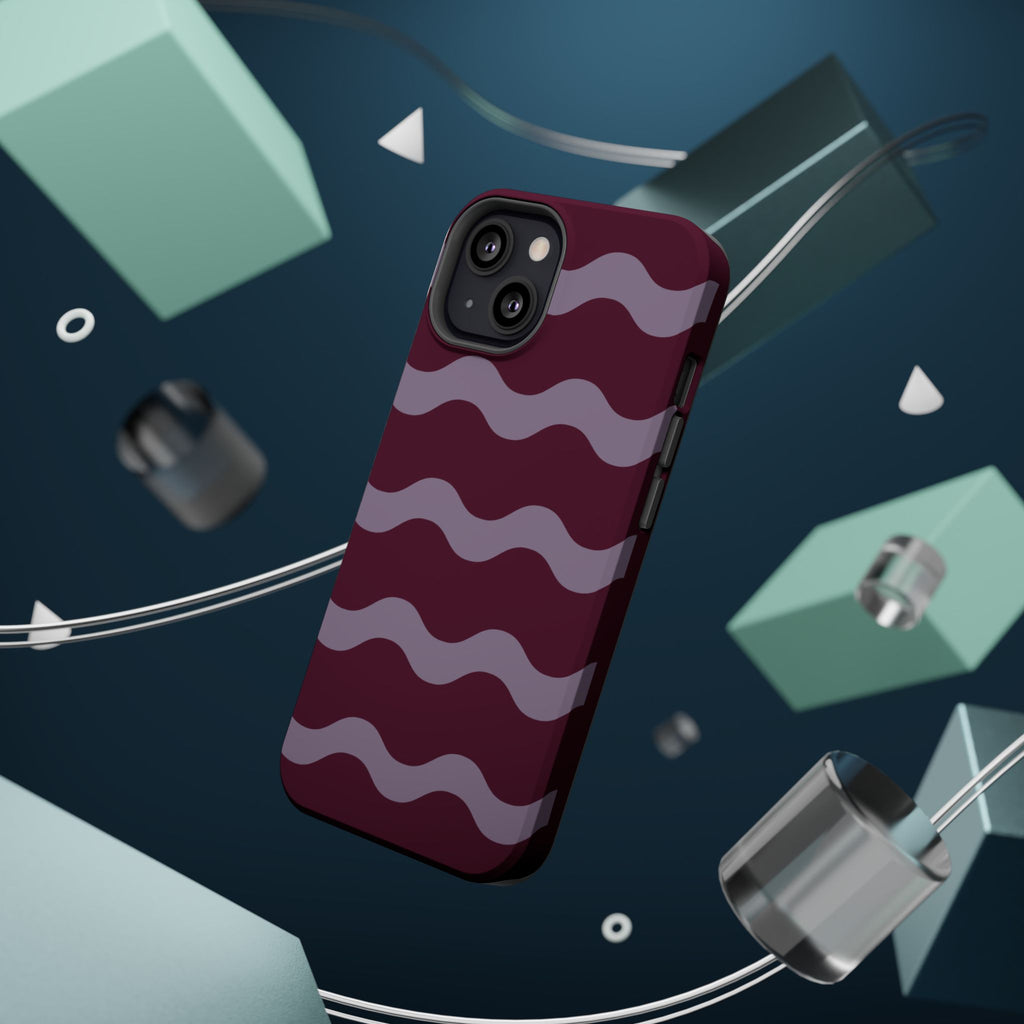 Burgundy Wave Pattern VOXY— Magnetic Impact-Resistant
