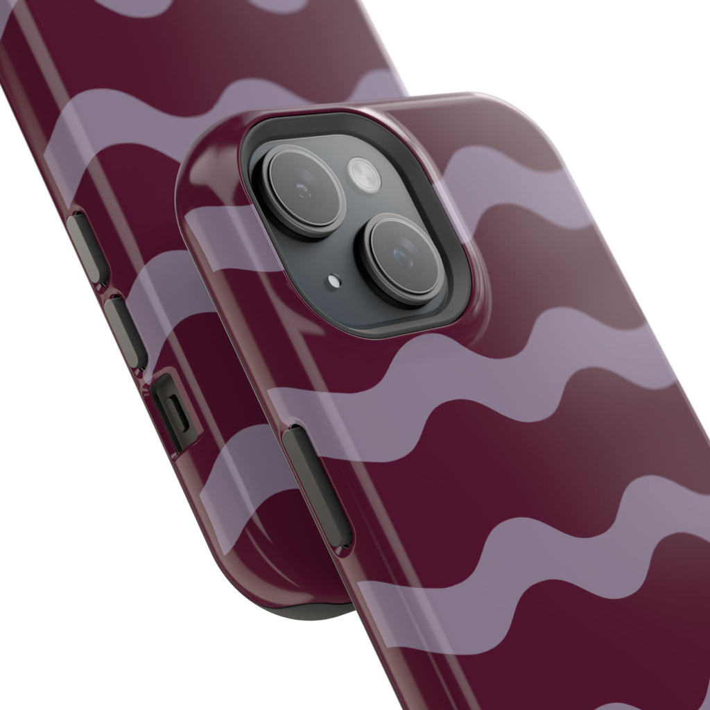 Burgundy Wave Pattern VOXY— Magnetic Impact-Resistant