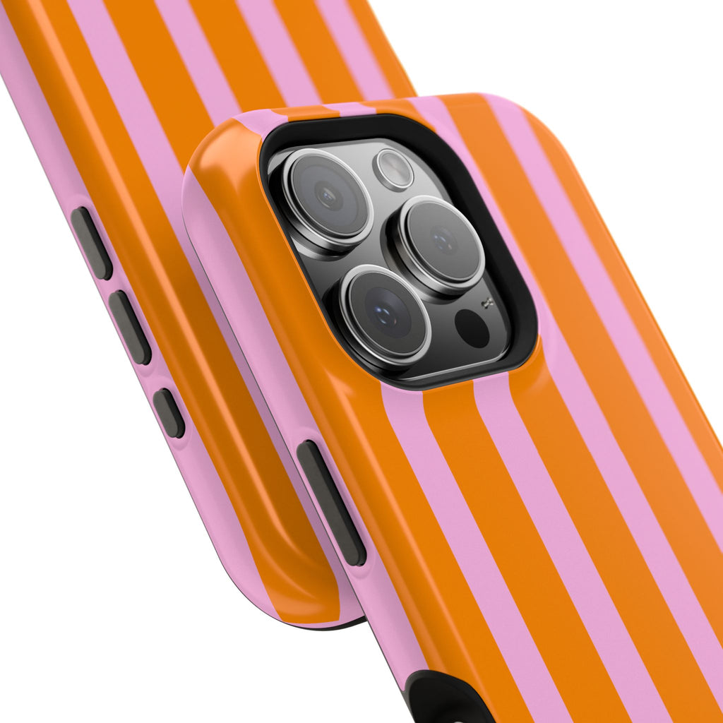 Orange & Pink Bold Stripe VOXY - Magnetic Impact-Resistant