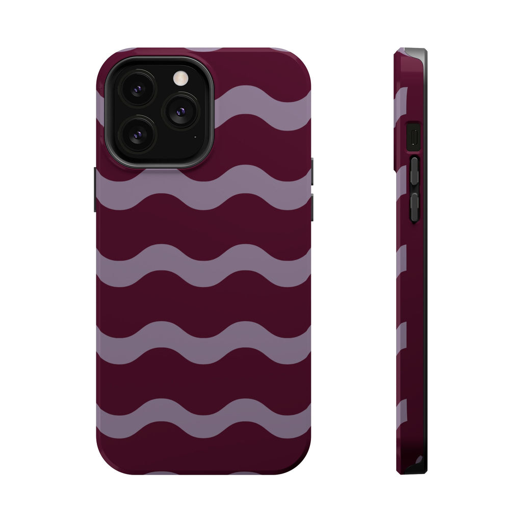 Burgundy Wave Pattern VOXY— Magnetic Impact-Resistant