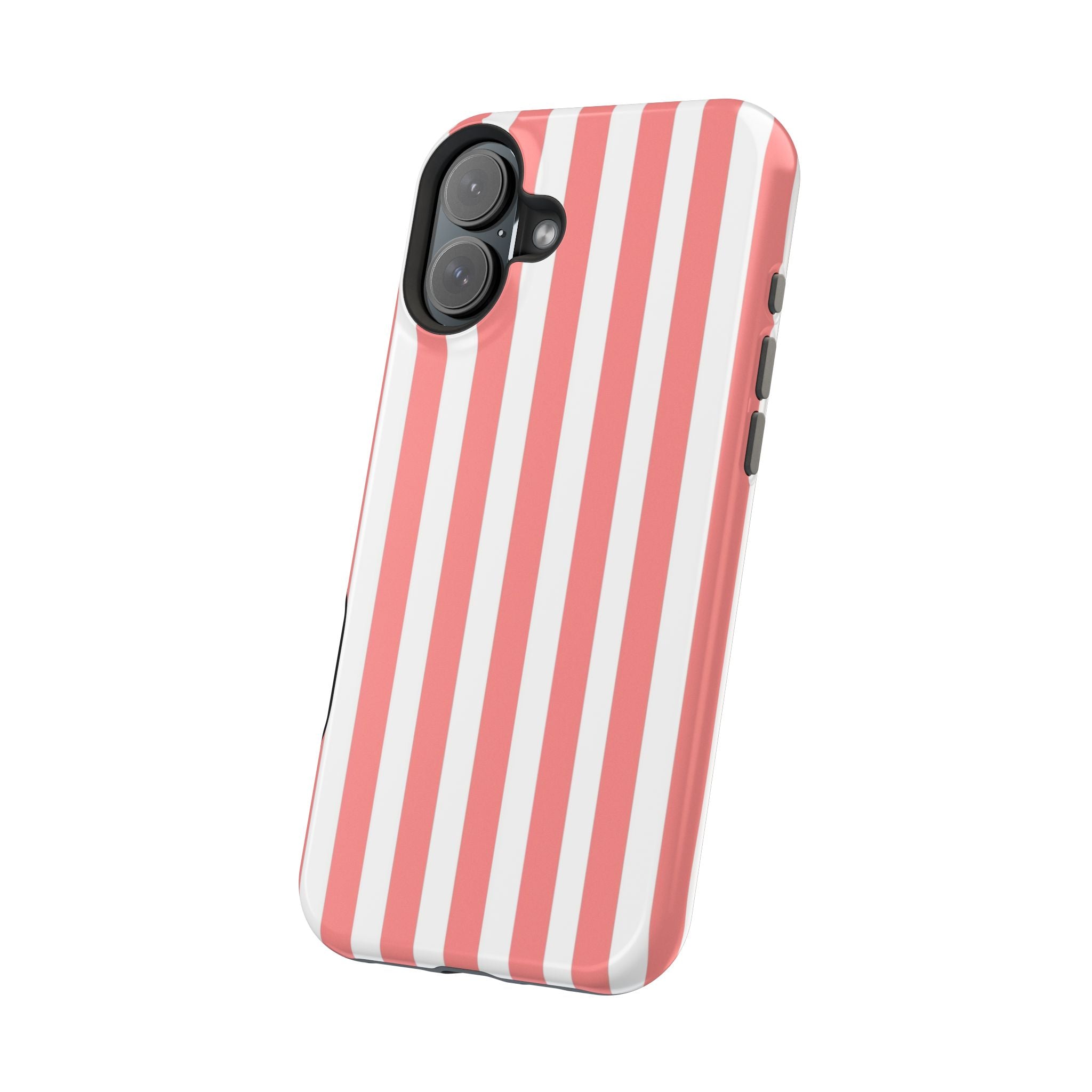Pink & White Vertical Stripe VOXY — Magnetic Impact-Resistant