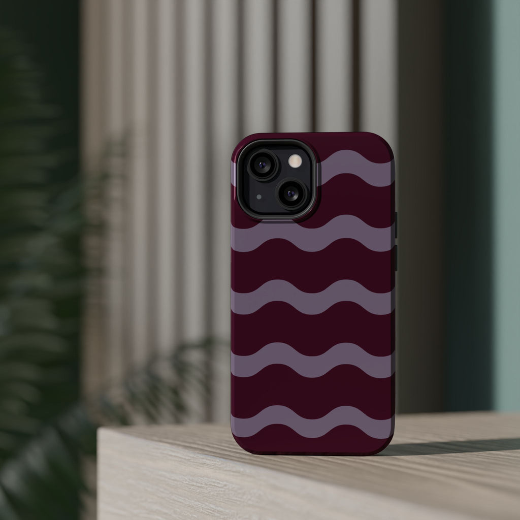 Burgundy Wave Pattern VOXY— Magnetic Impact-Resistant