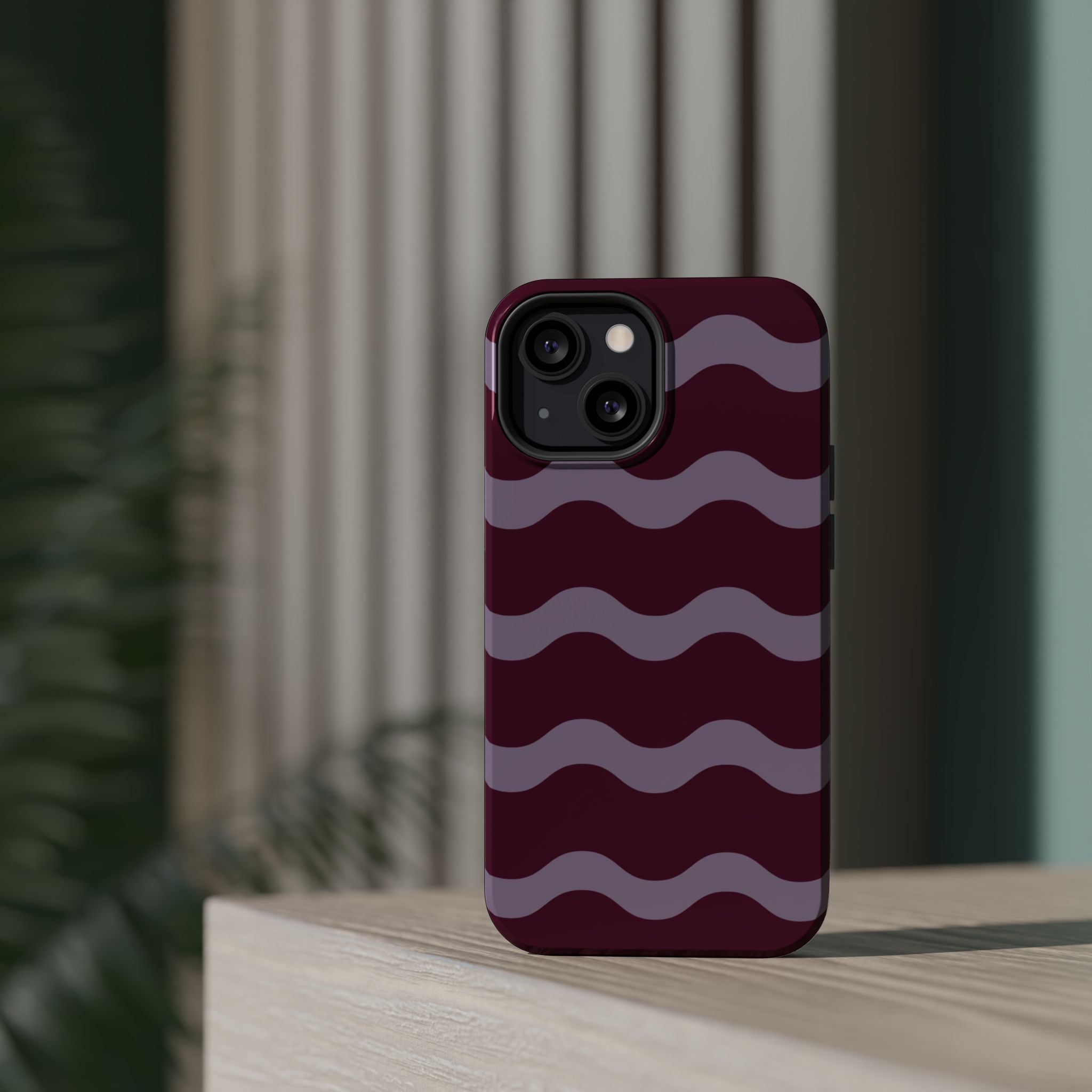 Burgundy Wave Pattern VOXY— Magnetic Impact-Resistant