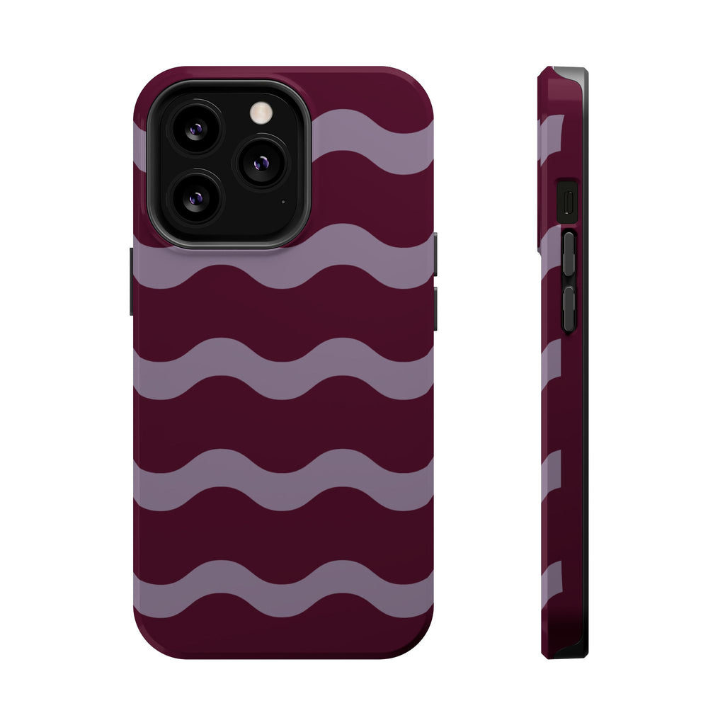 Burgundy Wave Pattern VOXY— Magnetic Impact-Resistant