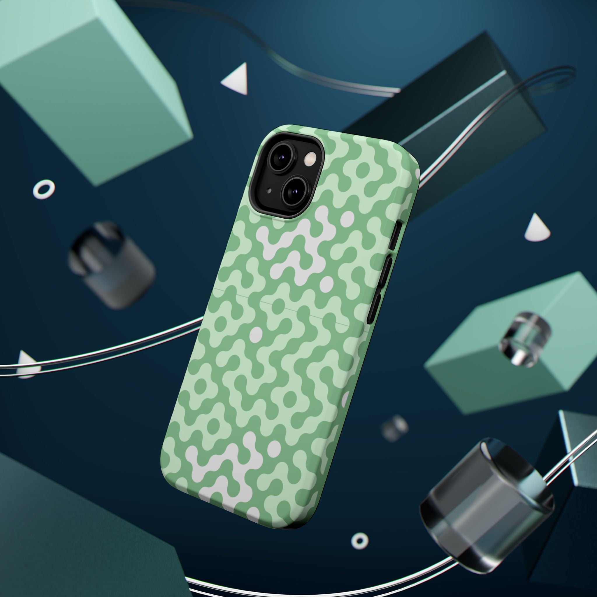 Mint Abstract Camouflage VOXY— Magnetic Impact-Resistant