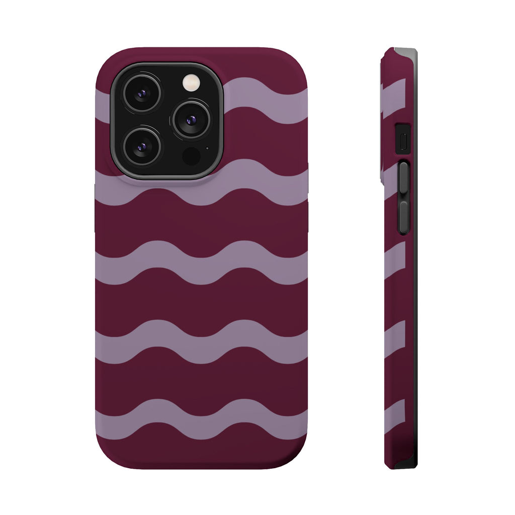 Burgundy Wave Pattern VOXY— Magnetic Impact-Resistant