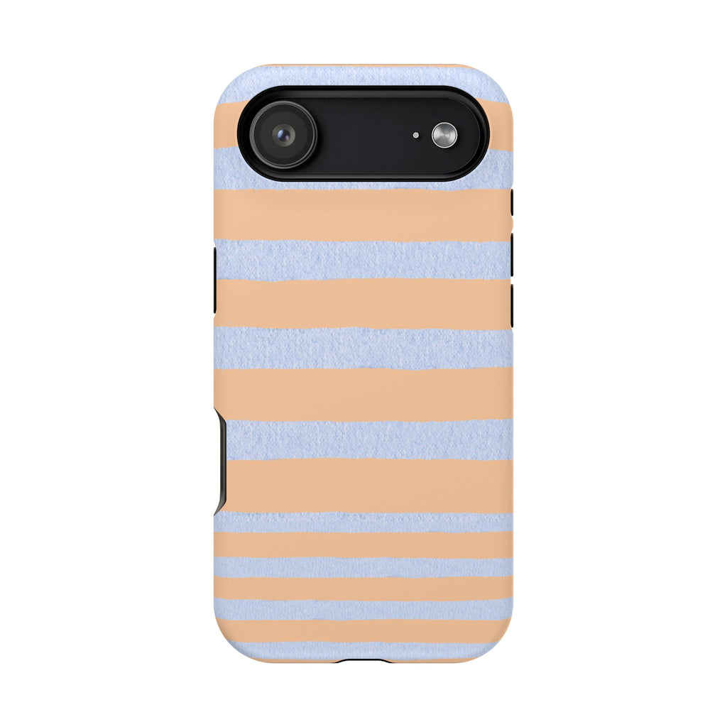 Striped Pastel Peach & Sky Blue Magnetic Impact Phone VOXY