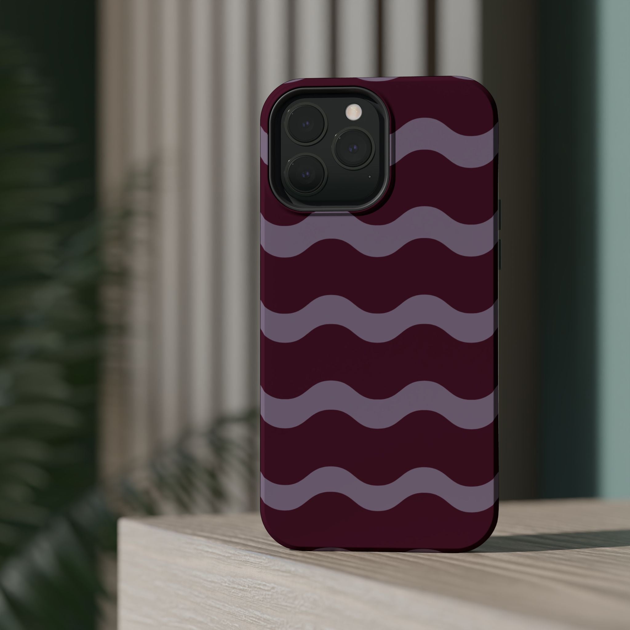 Burgundy Wave Pattern VOXY— Magnetic Impact-Resistant