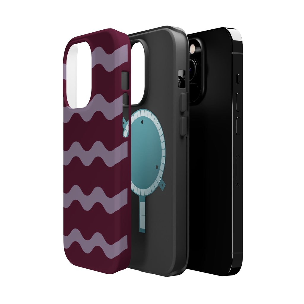 Burgundy Wave Pattern VOXY— Magnetic Impact-Resistant