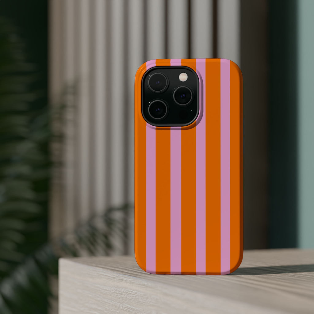 Orange & Pink Bold Stripe VOXY - Magnetic Impact-Resistant