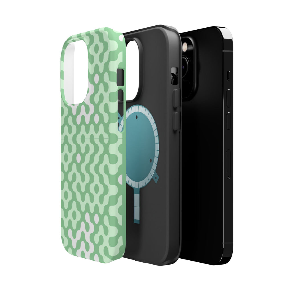 Mint Abstract Camouflage VOXY— Magnetic Impact-Resistant