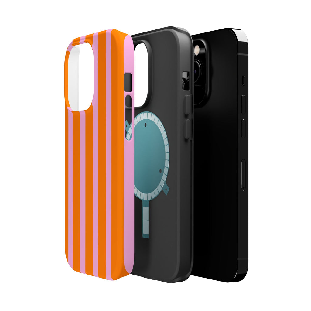 Orange & Pink Bold Stripe VOXY - Magnetic Impact-Resistant