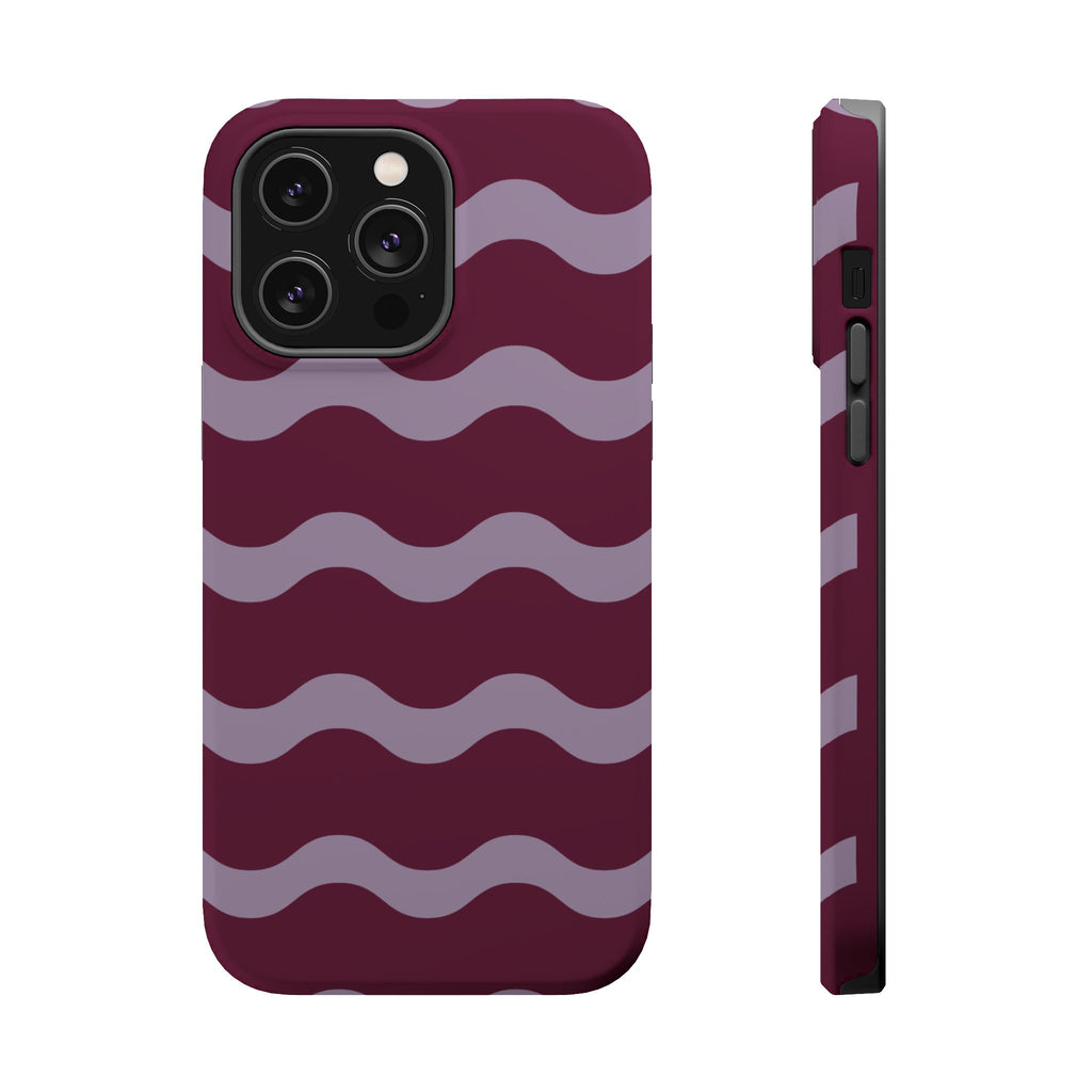 Burgundy Wave Pattern VOXY— Magnetic Impact-Resistant