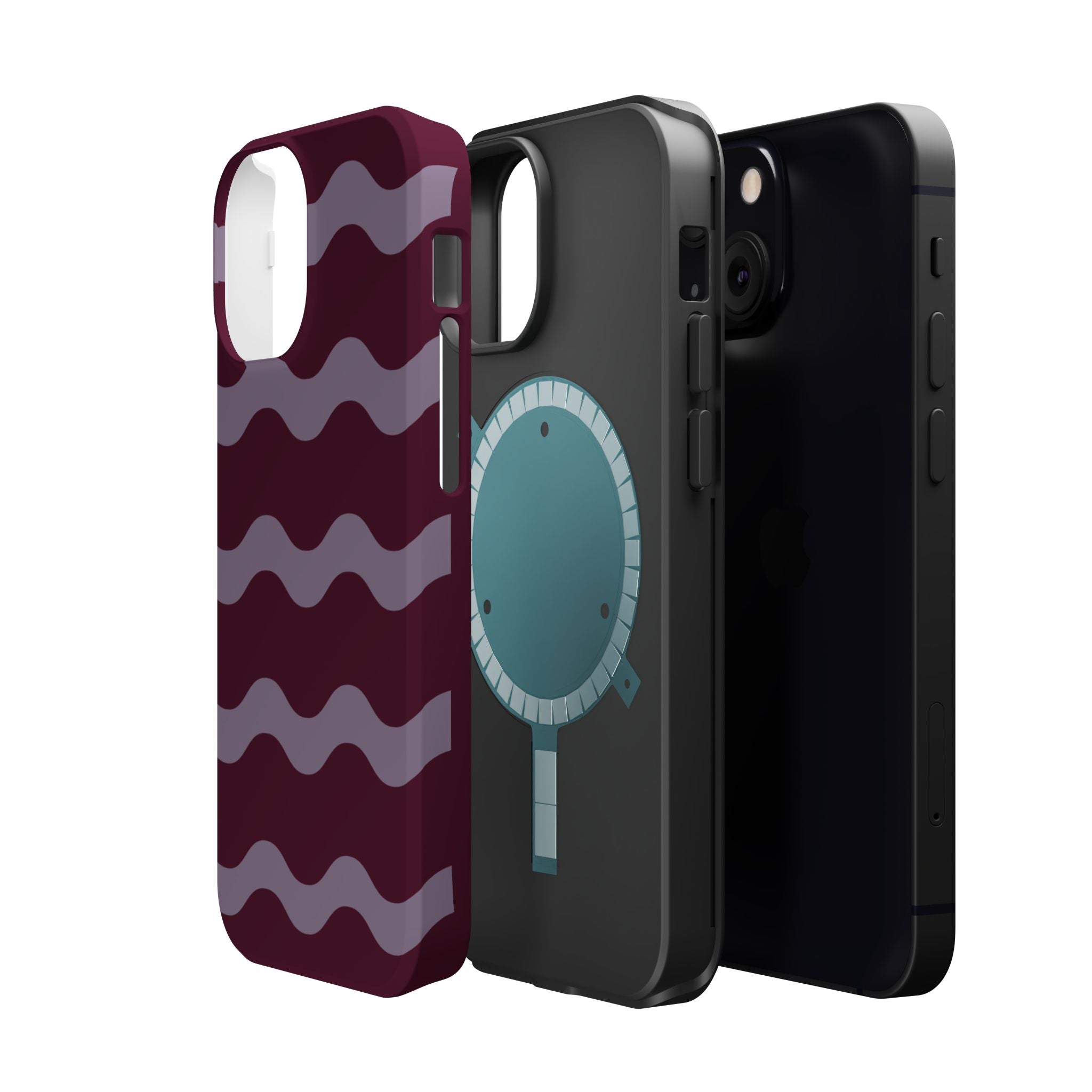 Burgundy Wave Pattern VOXY— Magnetic Impact-Resistant