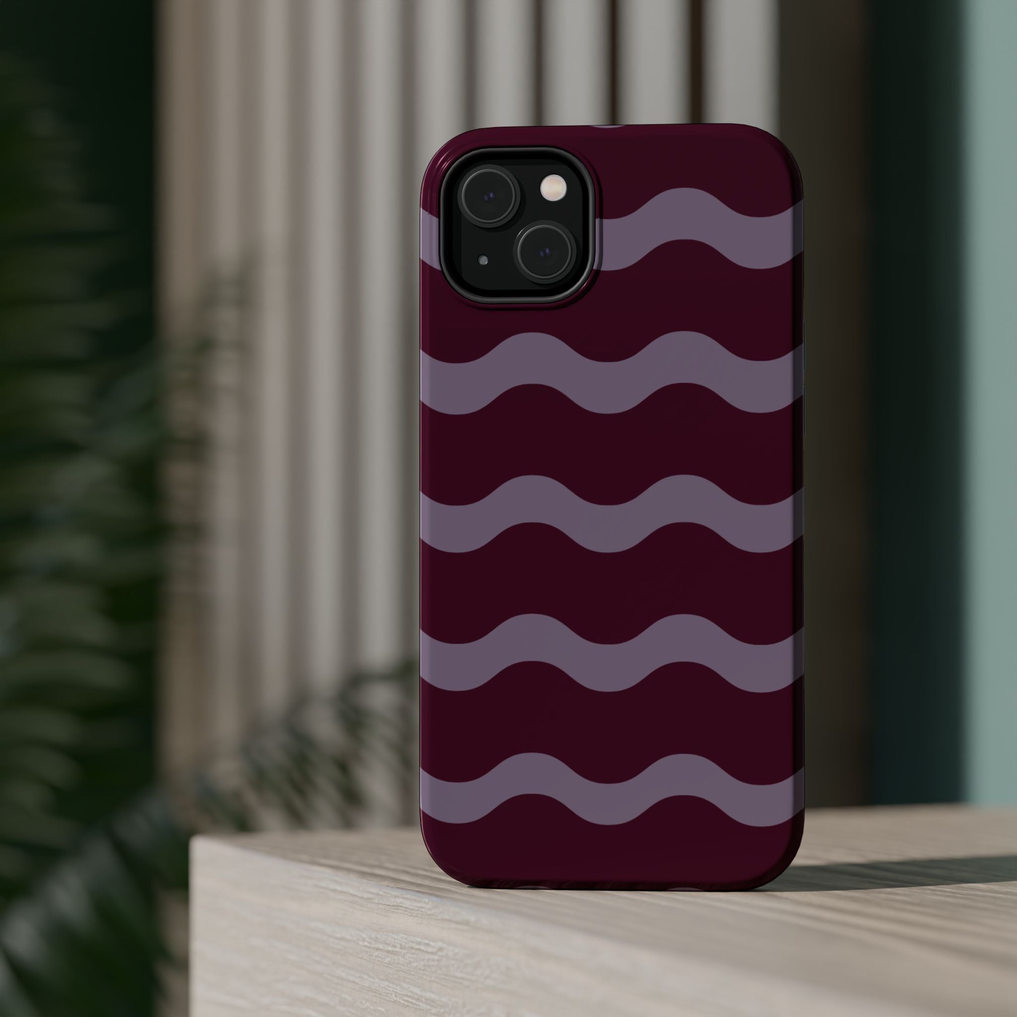 Burgundy Wave Pattern VOXY— Magnetic Impact-Resistant