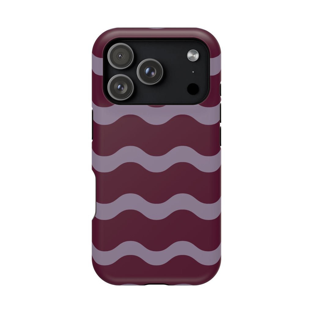 Burgundy Wave Pattern VOXY— Magnetic Impact-Resistant