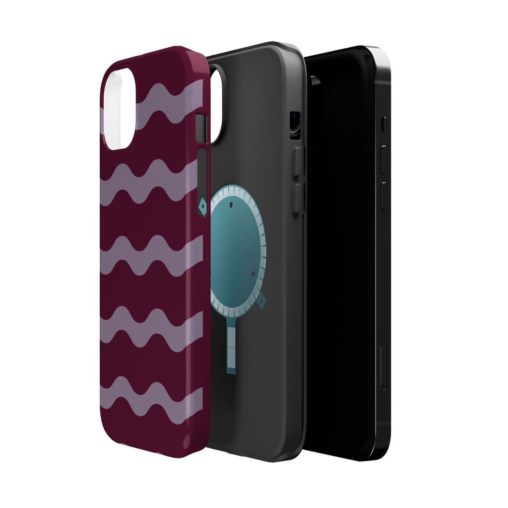 Burgundy Wave Pattern VOXY— Magnetic Impact-Resistant