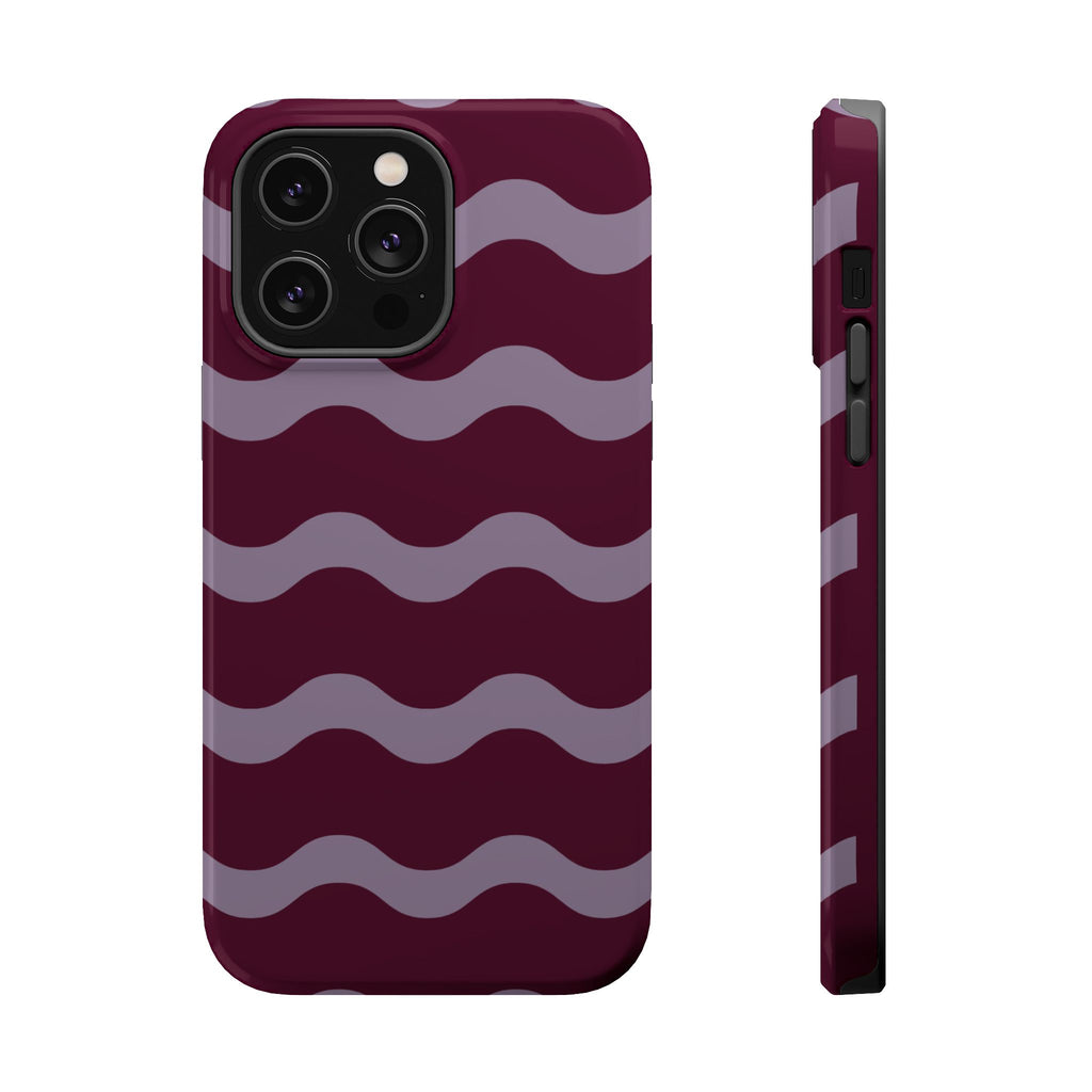 Burgundy Wave Pattern VOXY— Magnetic Impact-Resistant