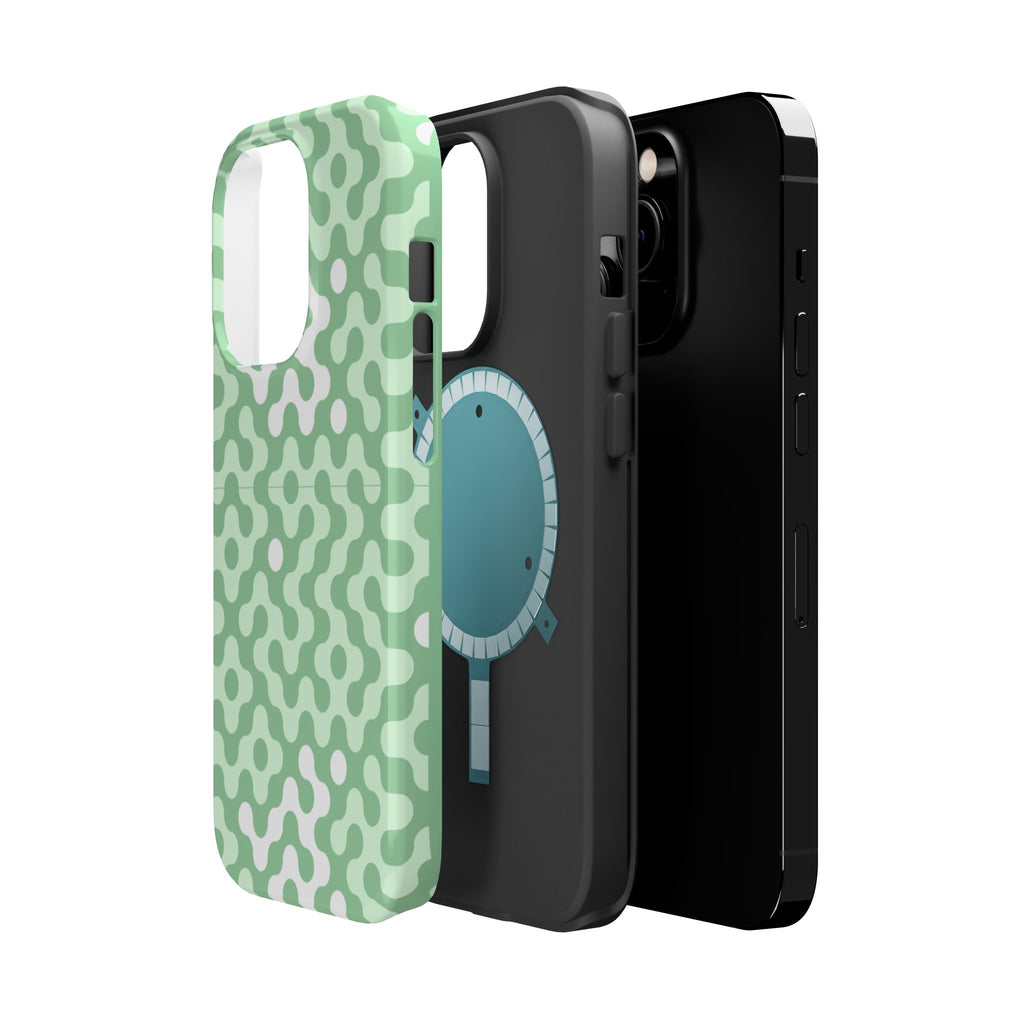 Mint Abstract Camouflage VOXY— Magnetic Impact-Resistant