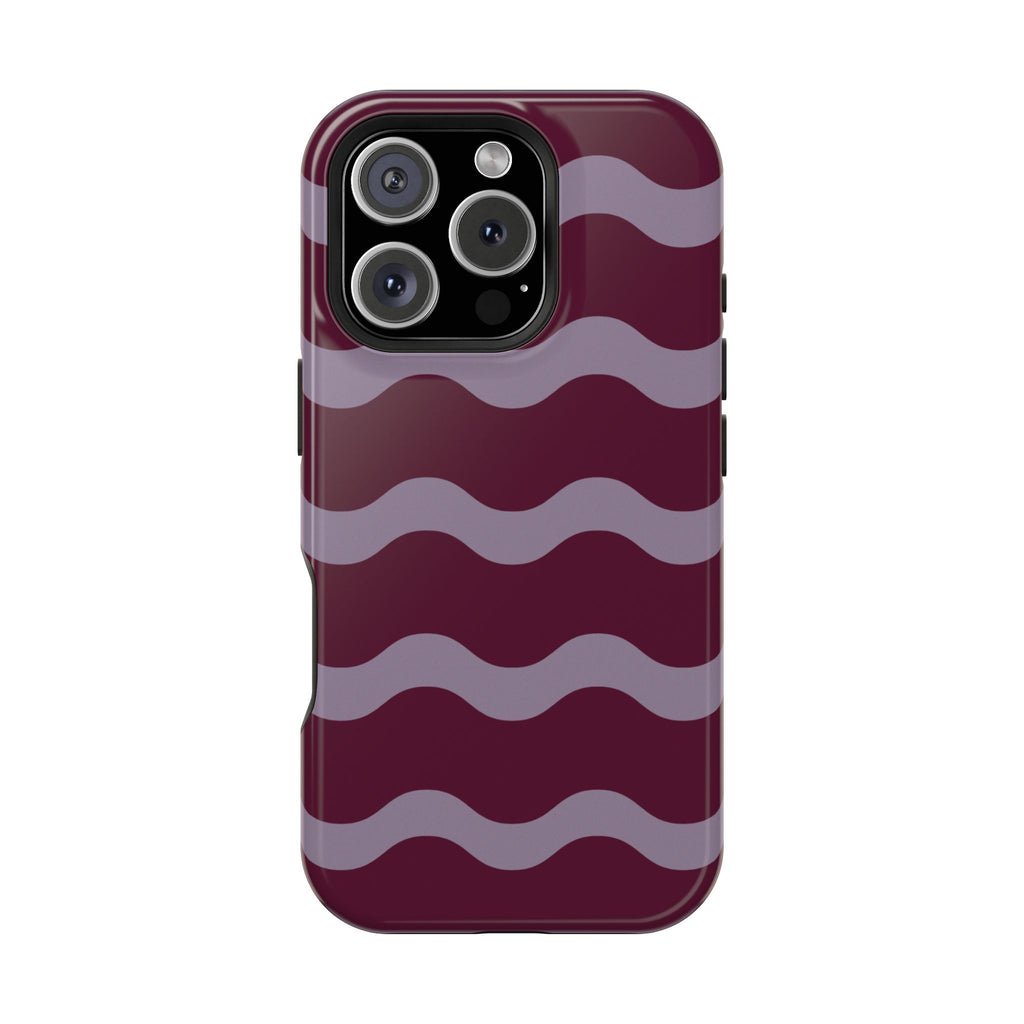 Burgundy Wave Pattern VOXY— Magnetic Impact-Resistant