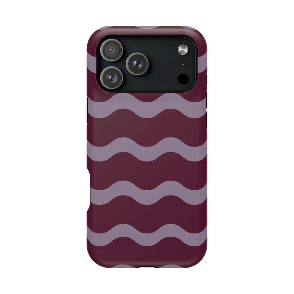 Burgundy Wave Pattern VOXY— Magnetic Impact-Resistant