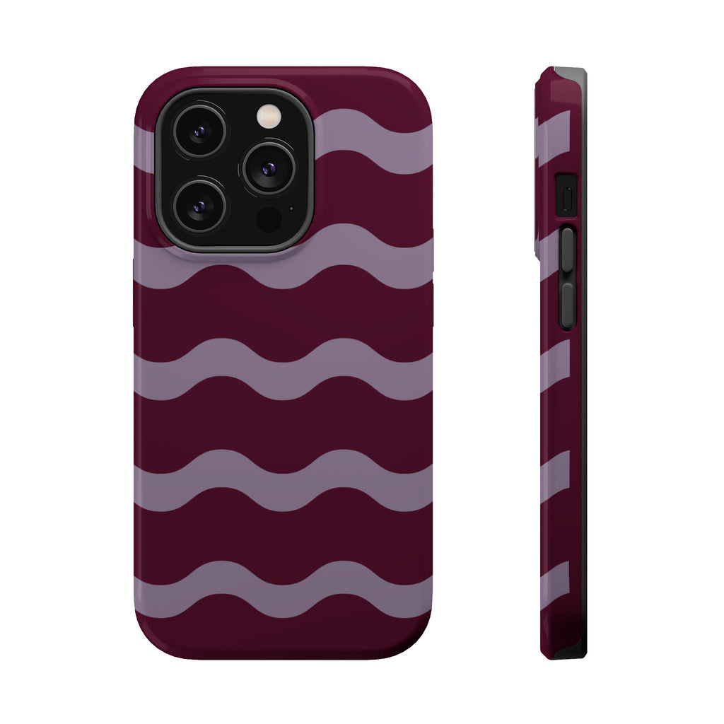 Burgundy Wave Pattern VOXY— Magnetic Impact-Resistant