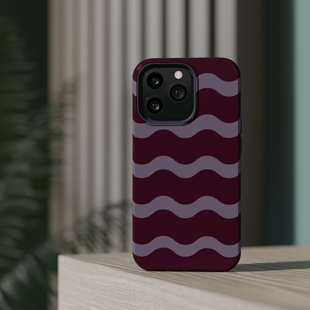 Burgundy Wave Pattern VOXY— Magnetic Impact-Resistant