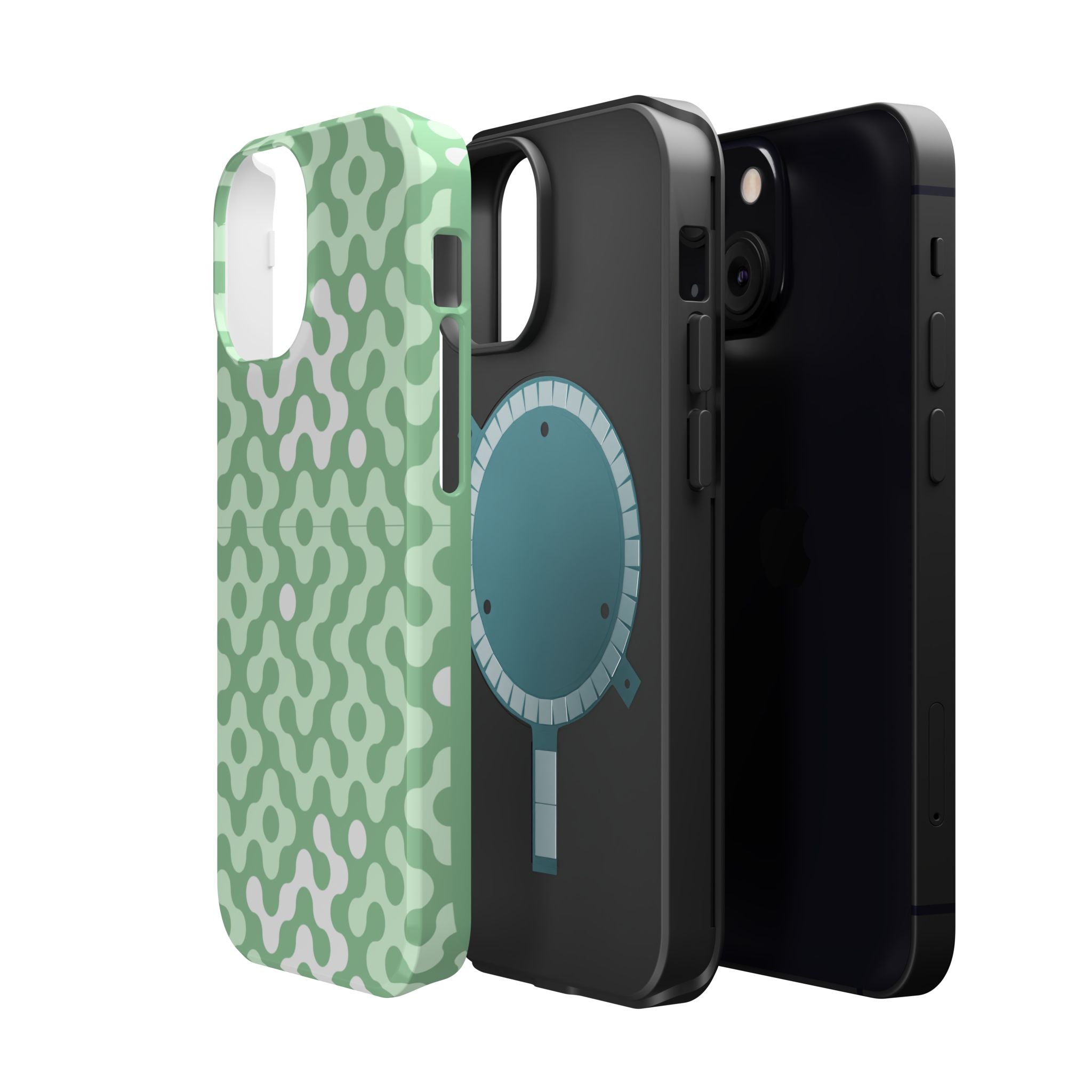 Mint Abstract Camouflage VOXY— Magnetic Impact-Resistant