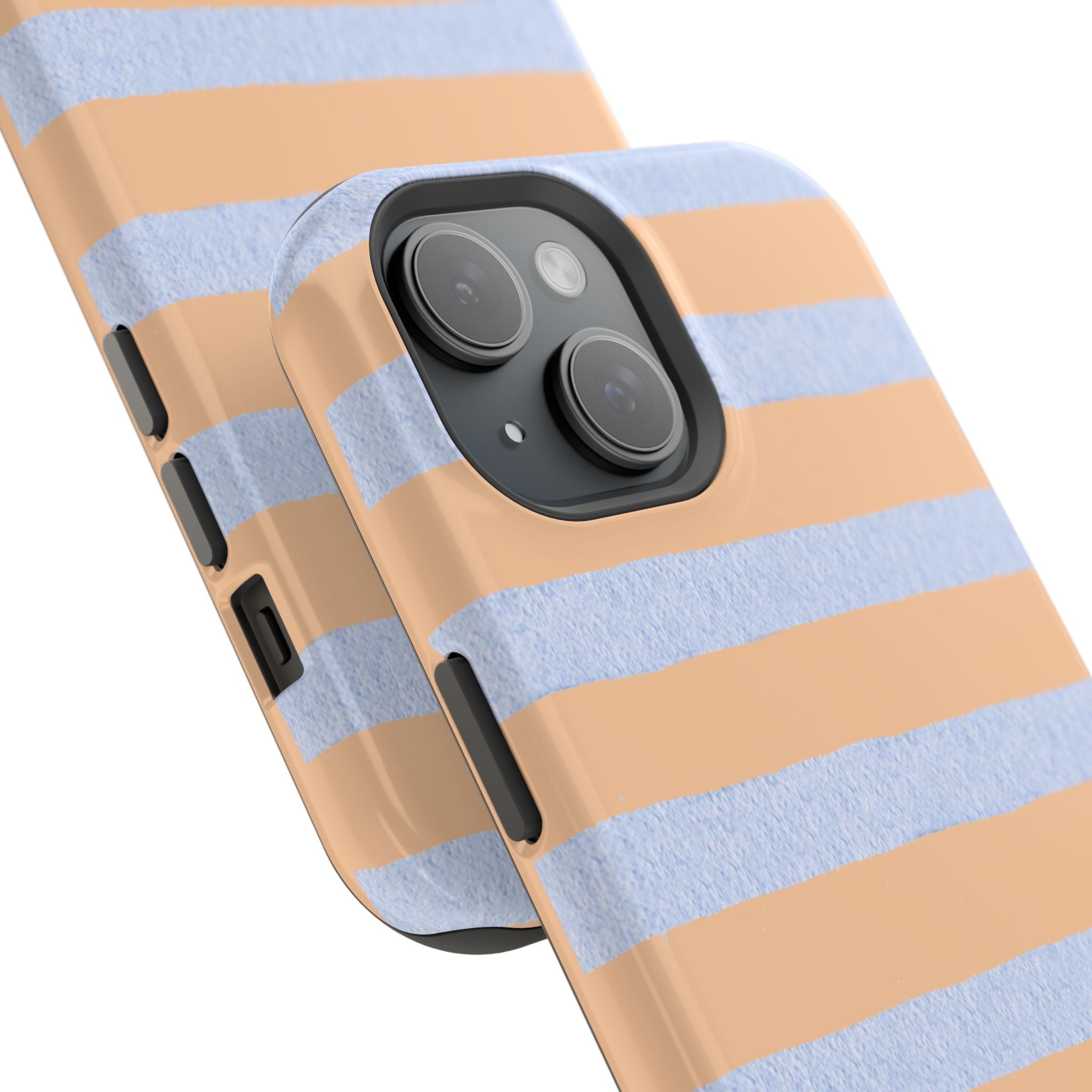 Striped Pastel Peach & Sky Blue Magnetic Impact Phone VOXY