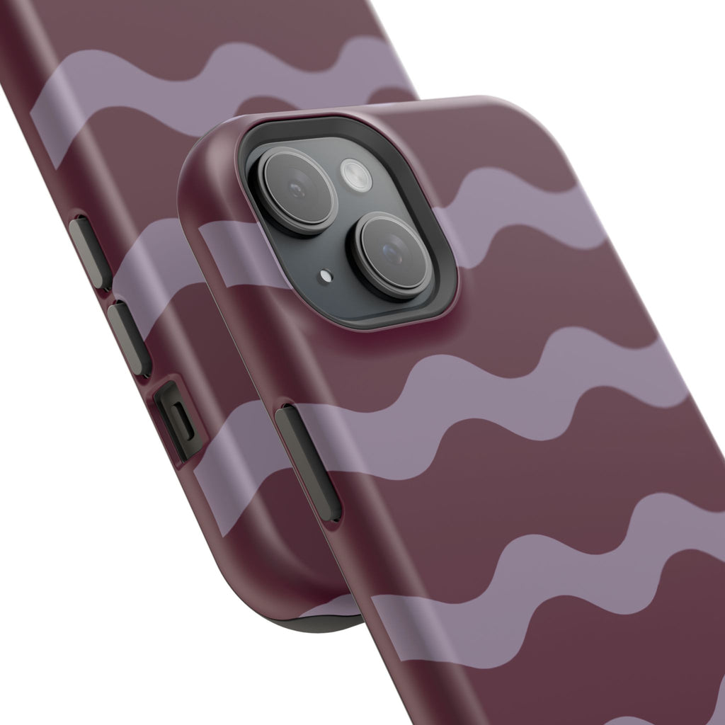 Burgundy Wave Pattern VOXY— Magnetic Impact-Resistant