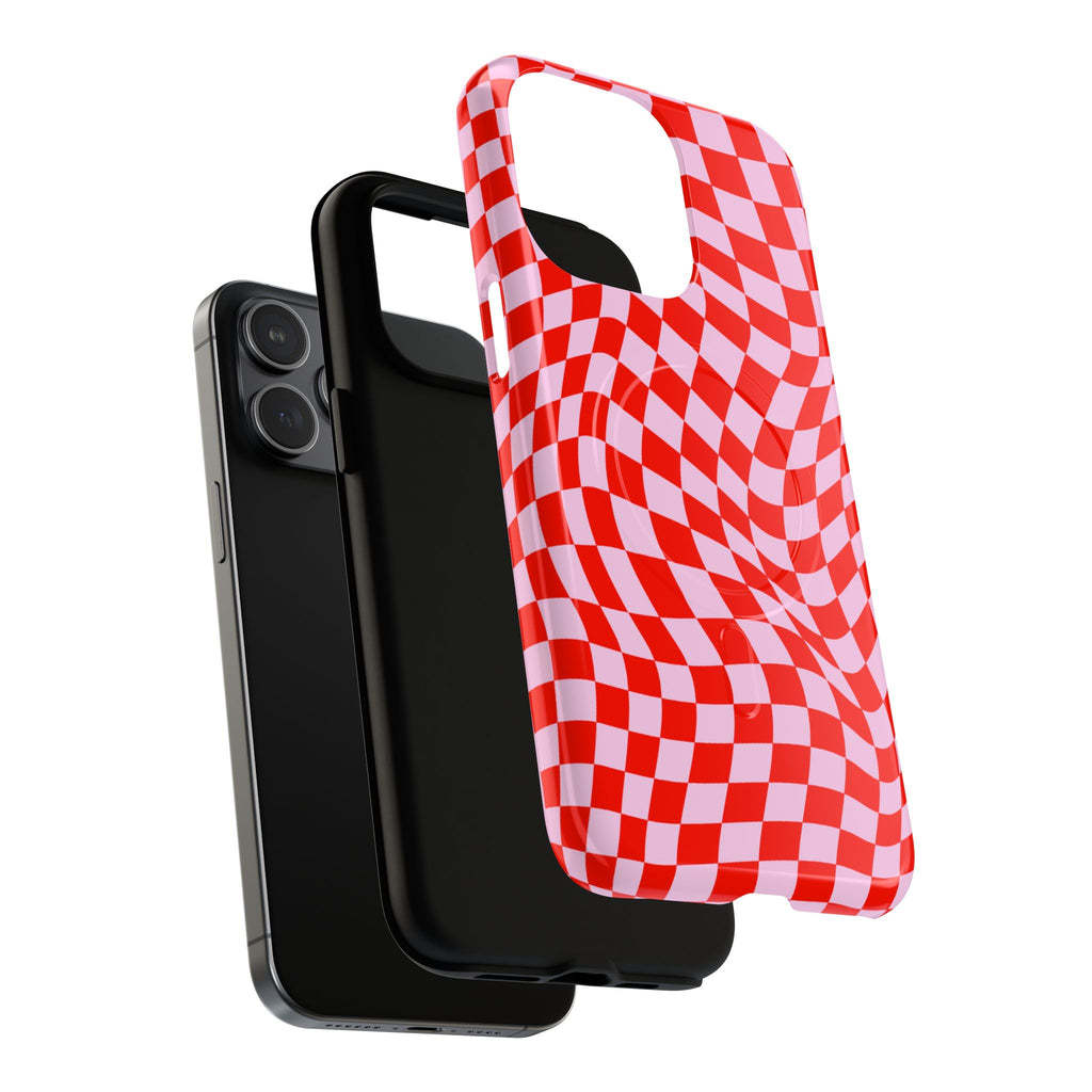 Red Distorted Checkerboard VOXY — Tough Magnetic