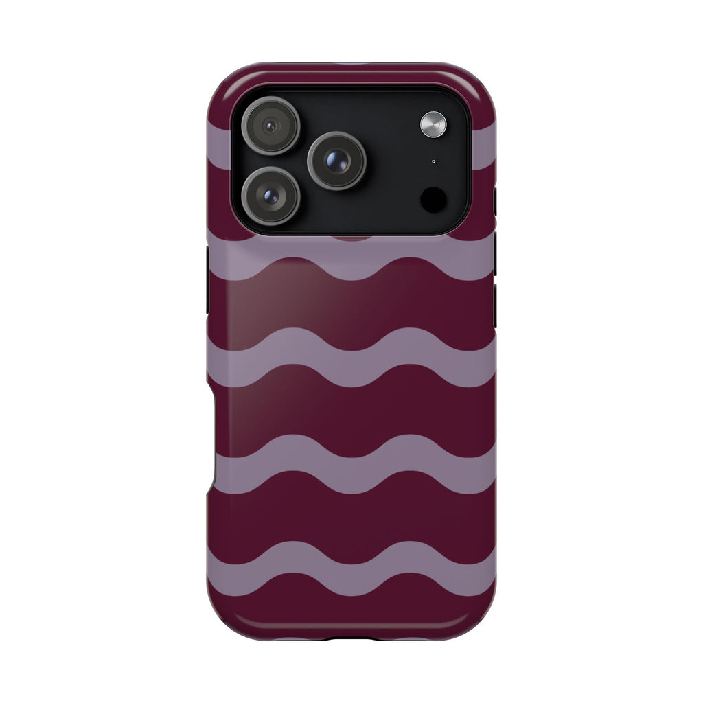 Burgundy Wave Pattern VOXY— Magnetic Impact-Resistant