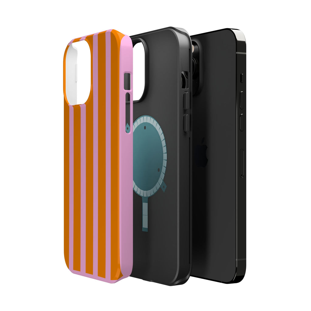 Orange & Pink Bold Stripe VOXY - Magnetic Impact-Resistant