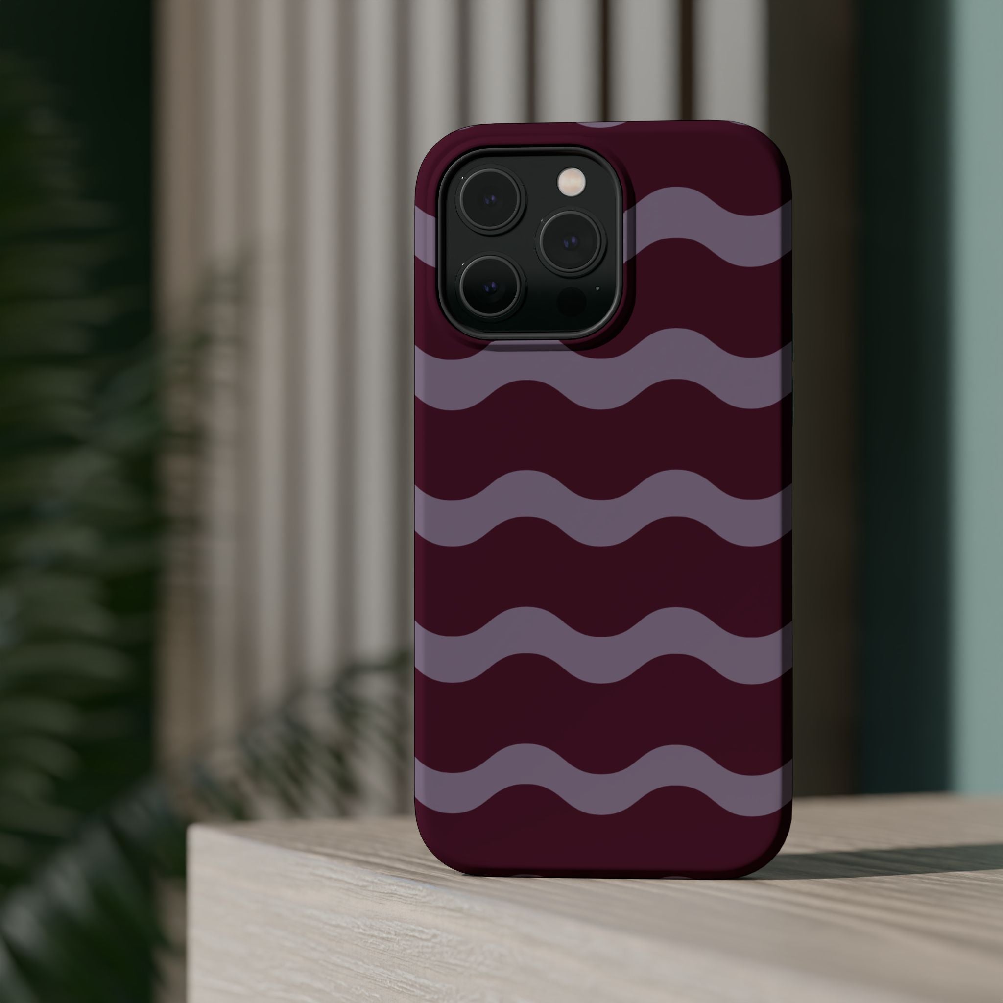 Burgundy Wave Pattern VOXY— Magnetic Impact-Resistant