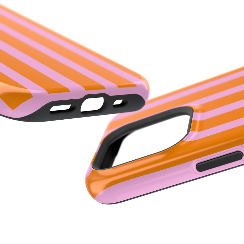 Orange & Pink Bold Stripe VOXY - Magnetic Impact-Resistant