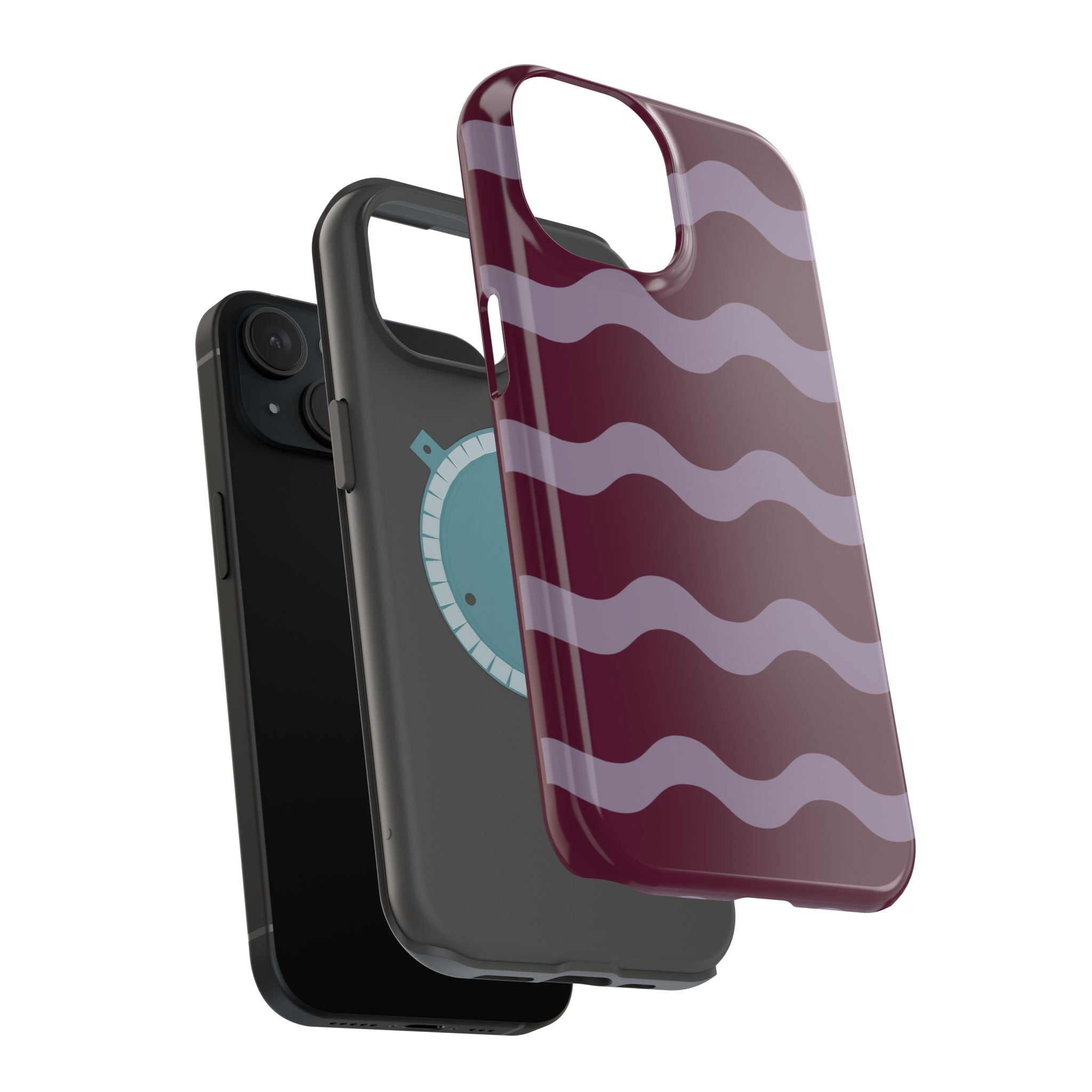 Burgundy Wave Pattern VOXY— Magnetic Impact-Resistant